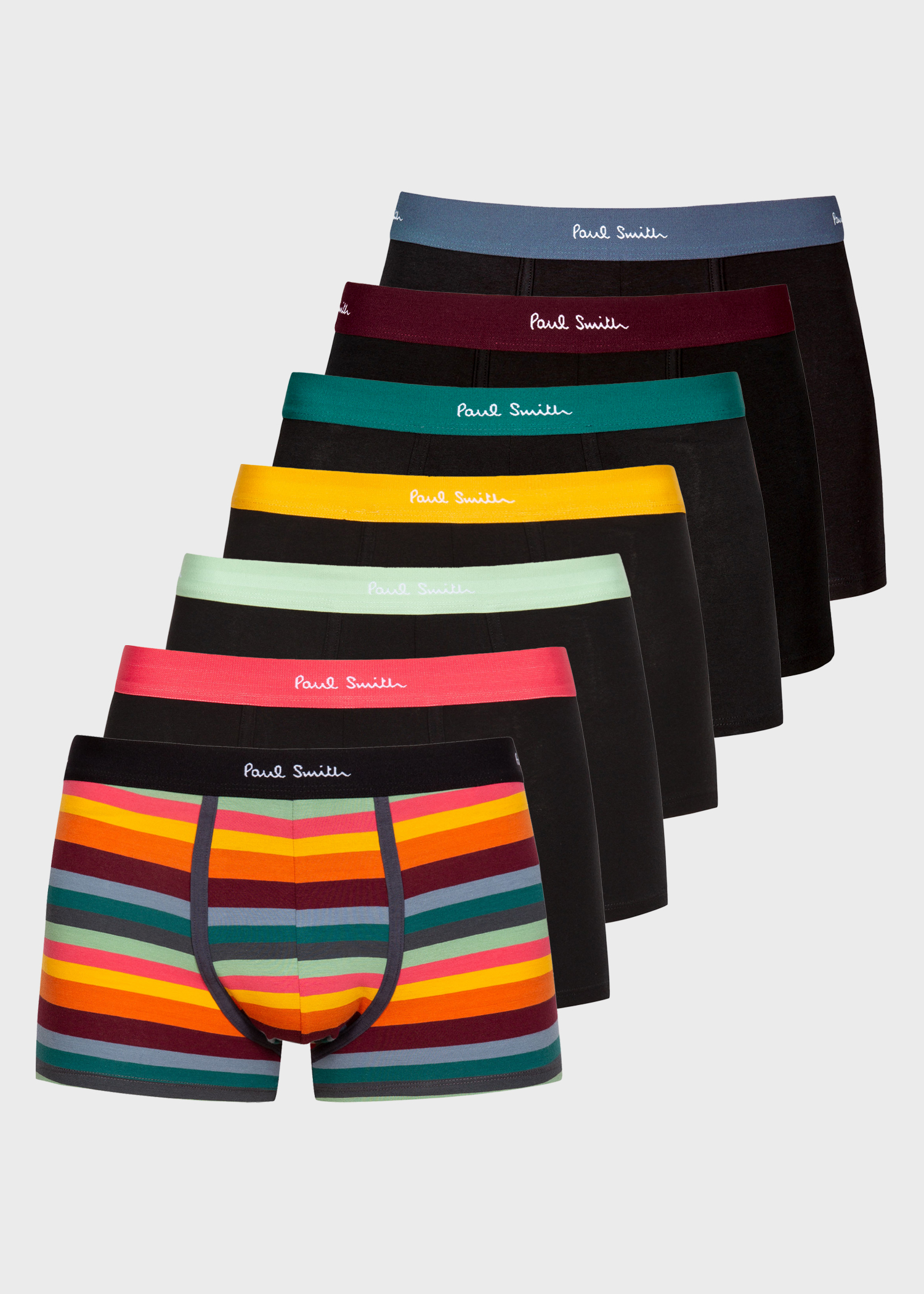 Paul Smith Organic Cotton Artist Stripe Mixed Boxer Briefs Seven Pack