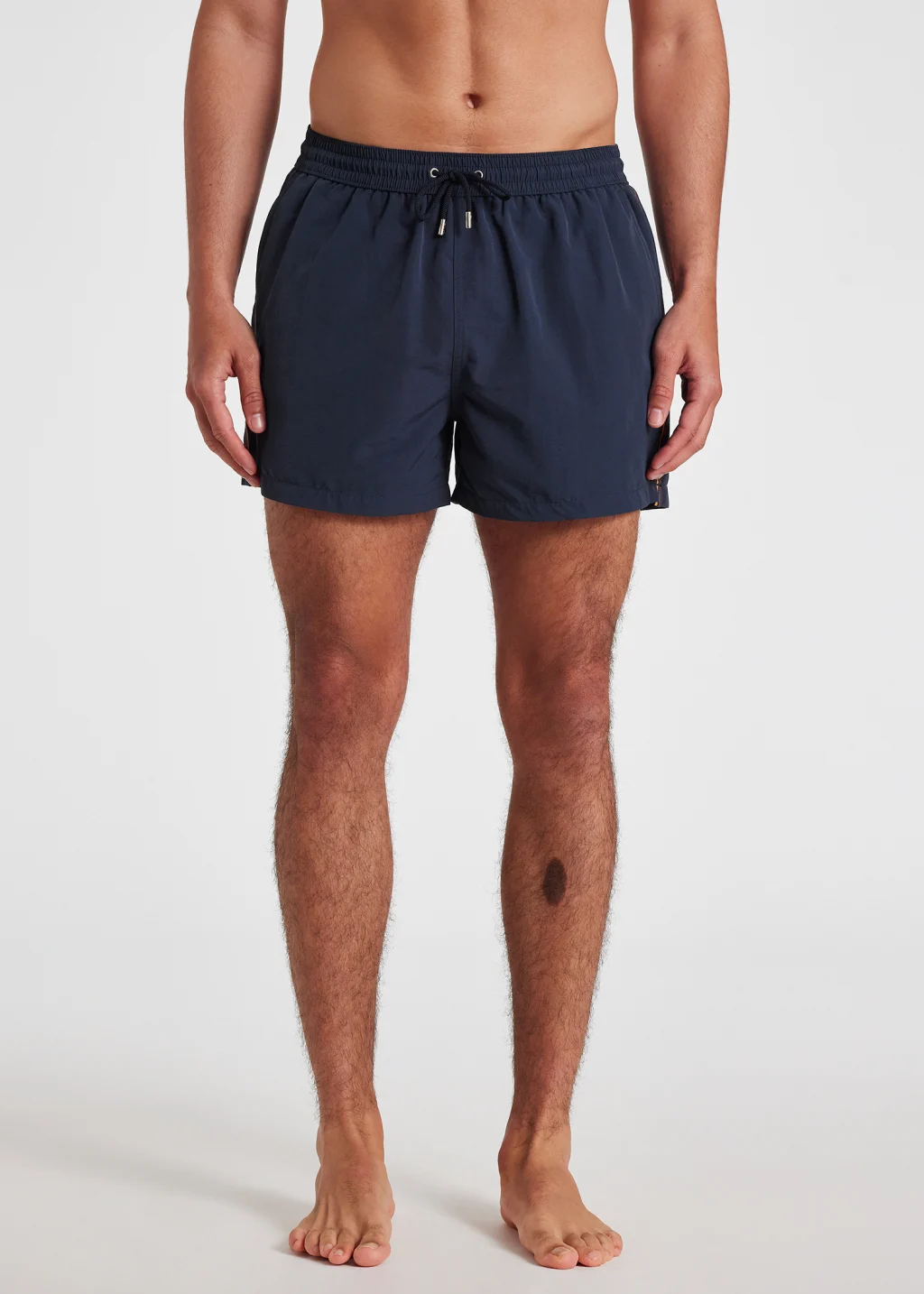 Men's Navy Blue Swim Shorts With 'Artist Stripe' Trim