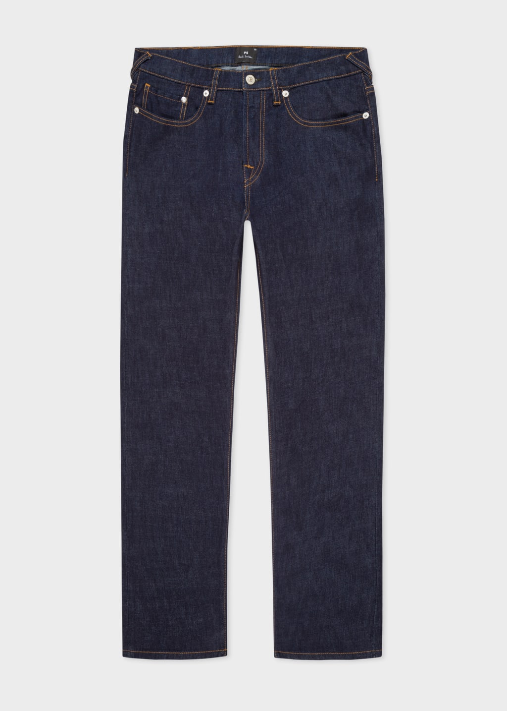 Tapered Fit Indigo Rinse Crosshatch Stretch Jeans