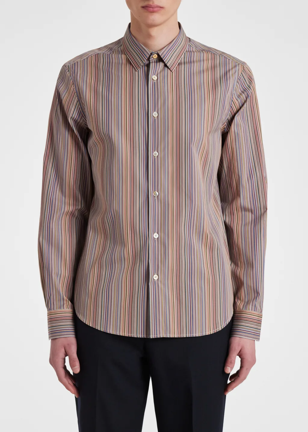 Slim-Fit 'Signature Stripe' Cotton Shirt