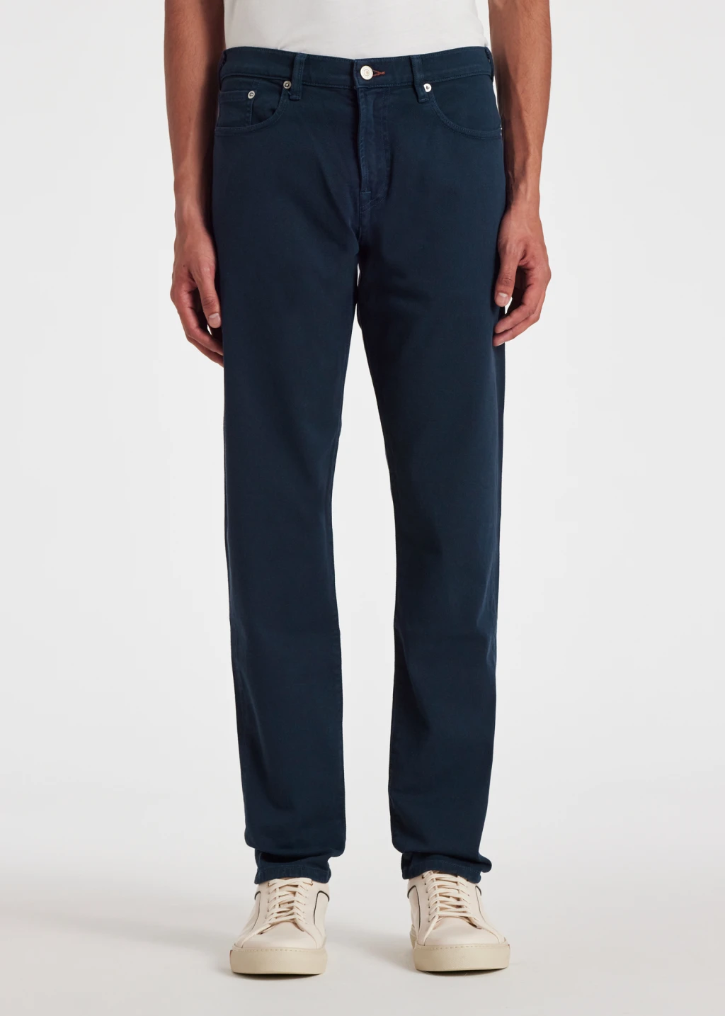 Tapered Fit Garment Dyed Navy Jeans