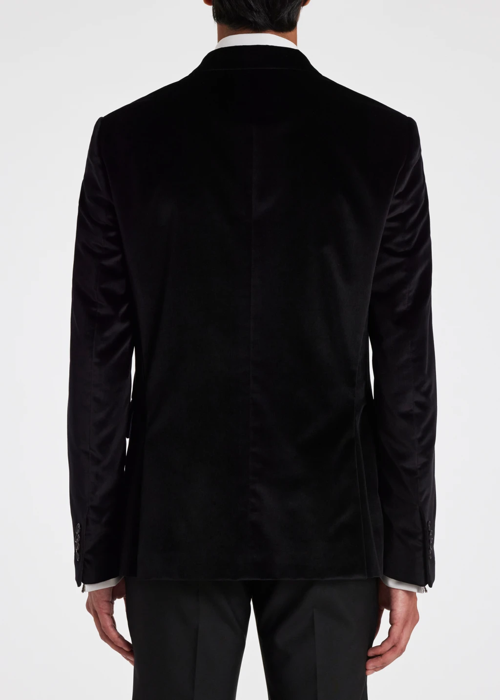 Men s Slim Fit Black Velvet Two Button Blazer