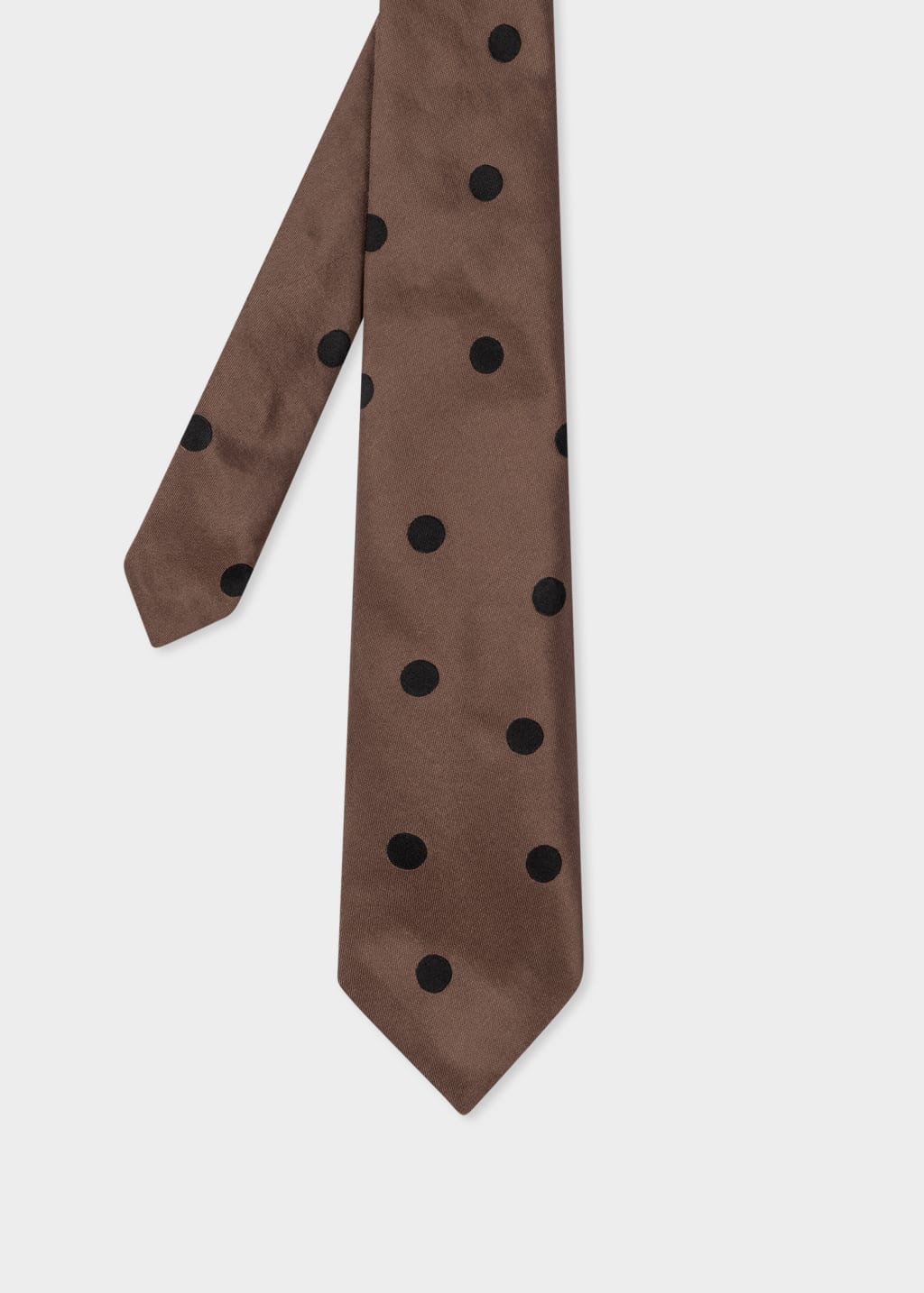 Men's Brown Polka Dot Silk Tie