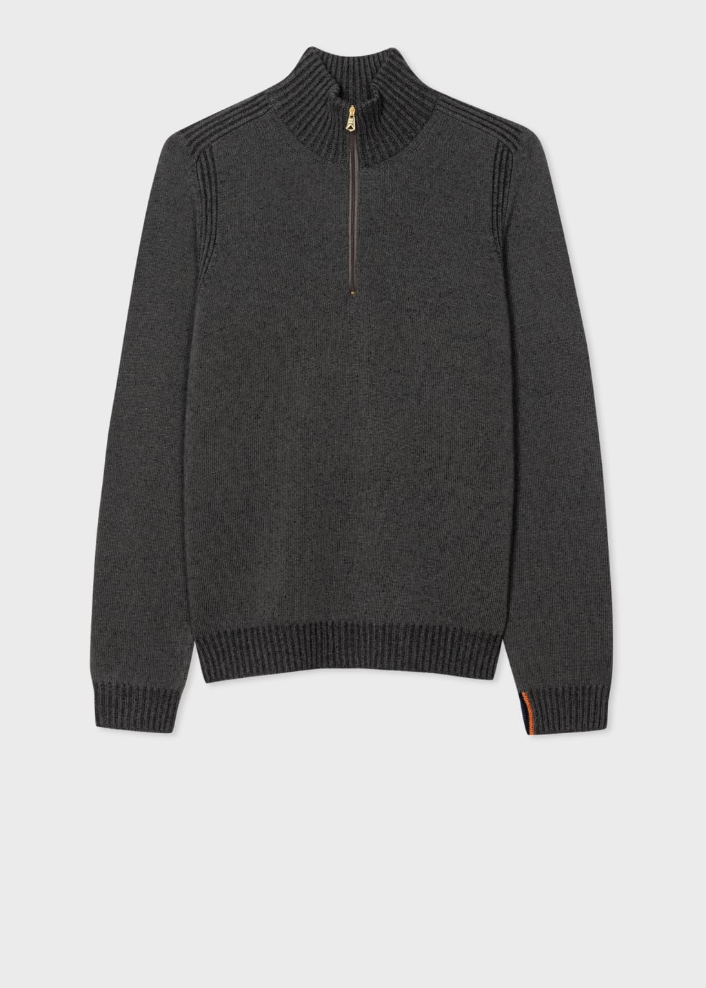 Men's Dark Green Lambswool Half Zip Sweater