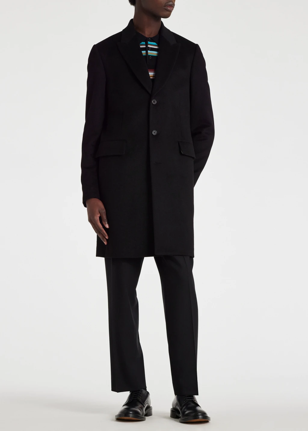 Black Cashmere Epsom Coat