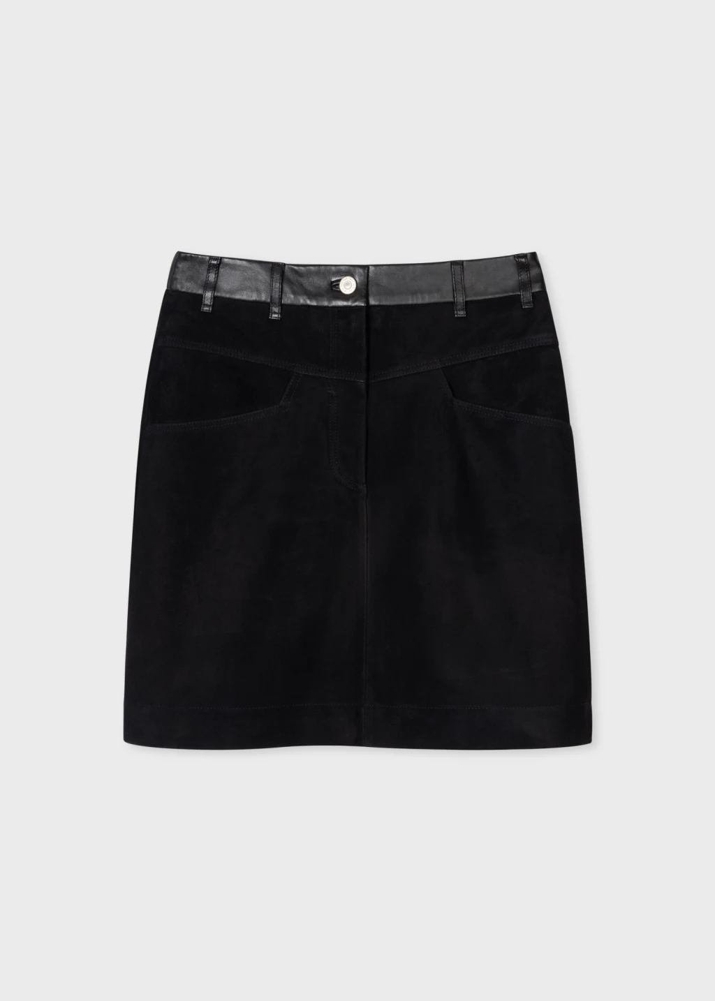 Short black 2025 suede skirt