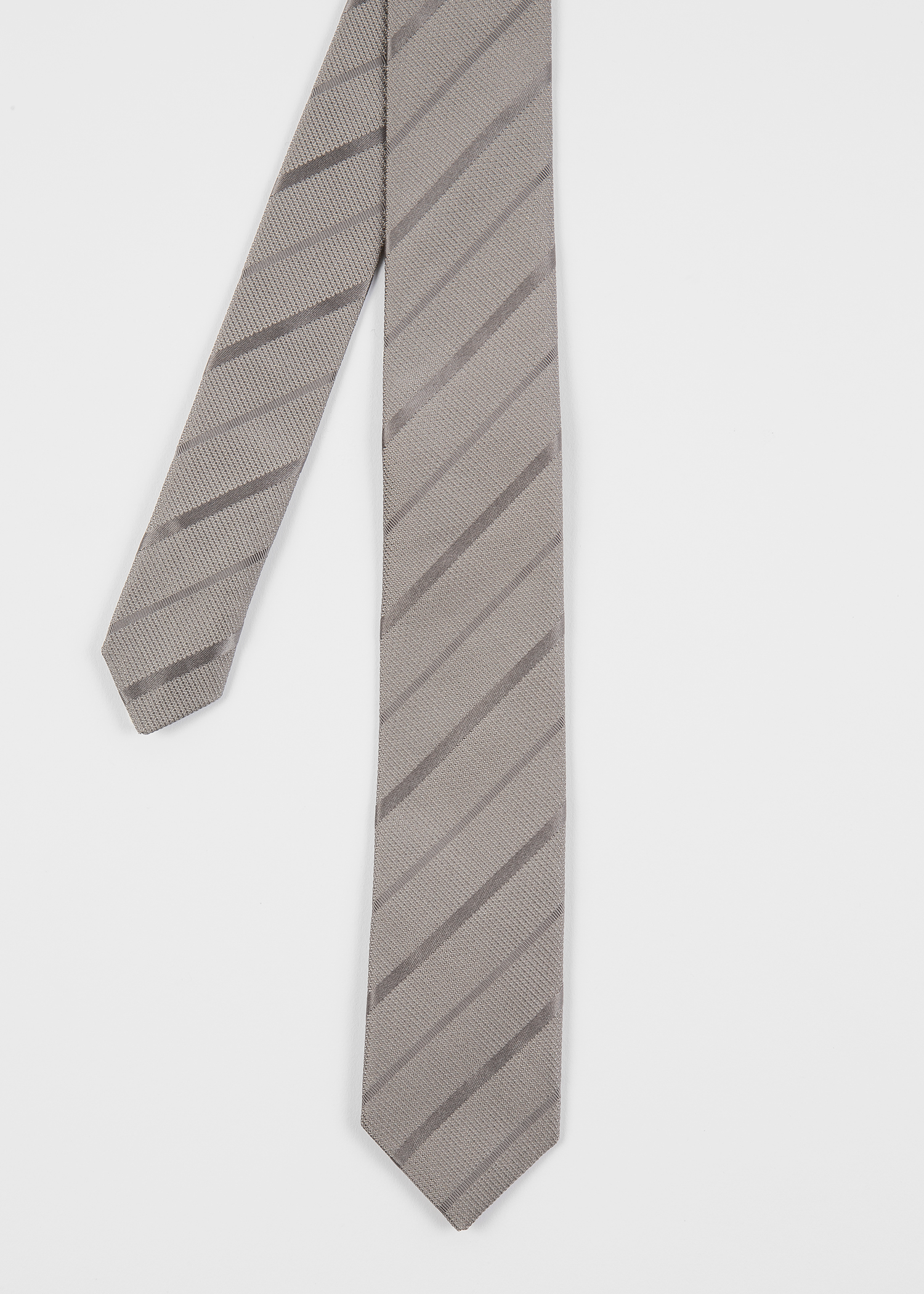 Paul Smith Men's Grey Textured-Stripe Tie | King's Cross