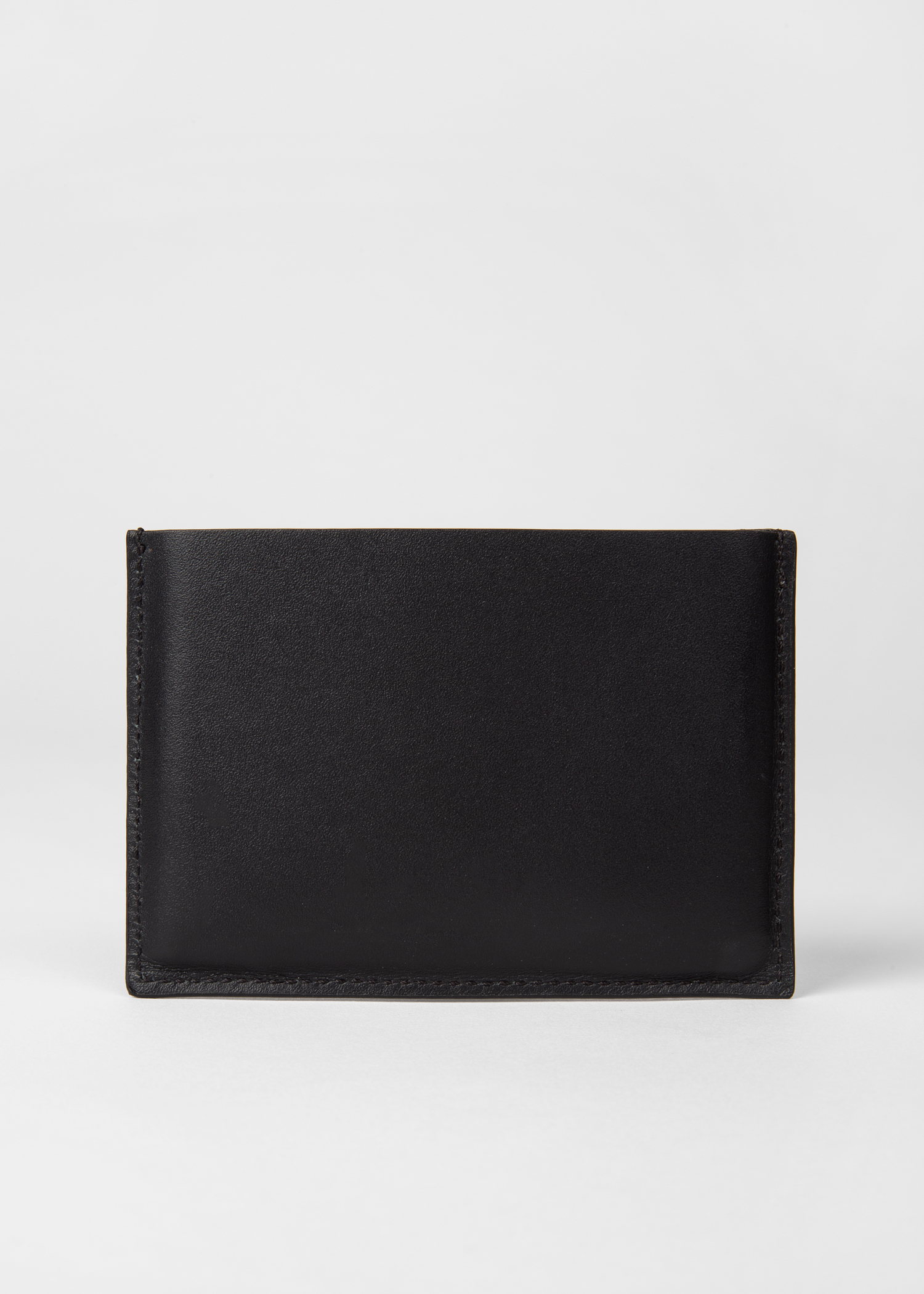 Men's Black Leather Credit Card Holder With 'Signature