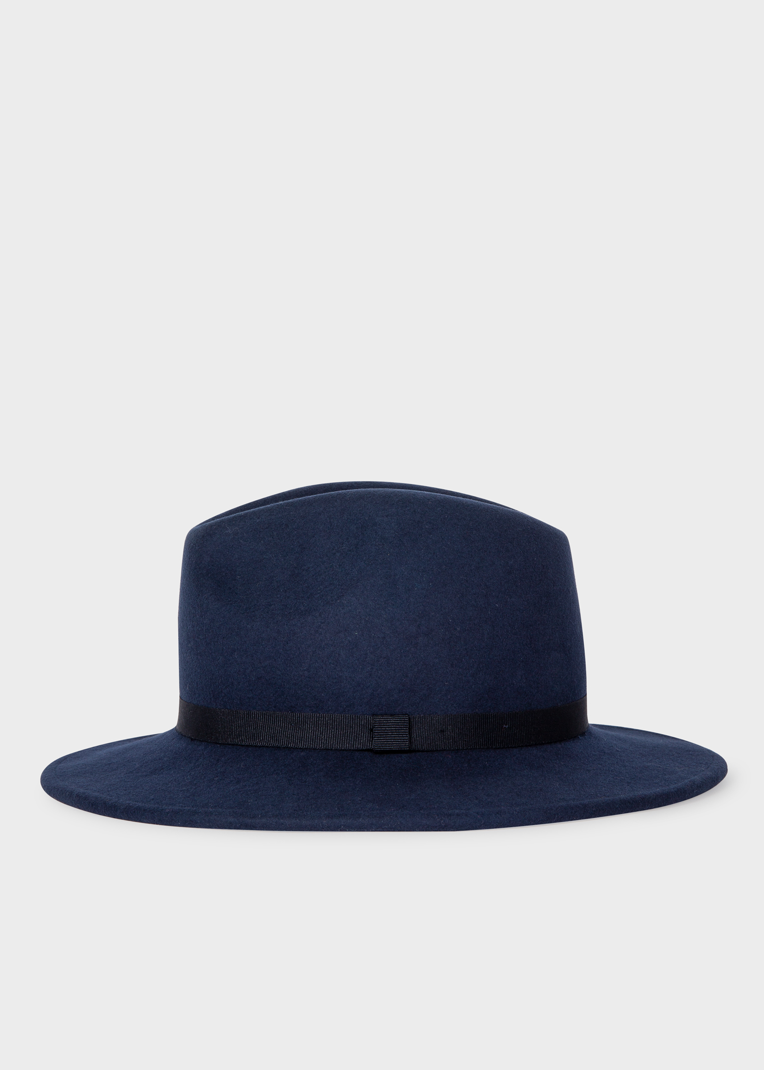 Women S Navy Wool Felt Fedora Hat With Swirl Lining