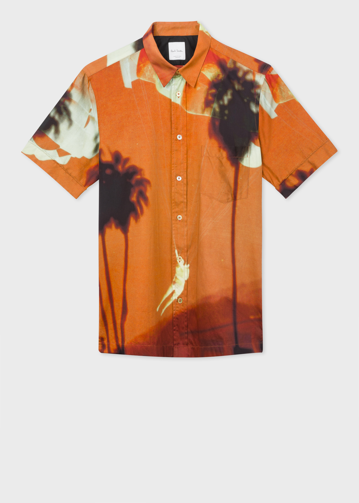 Tailored-Fit Orange 'Paul's Photos' Shirt