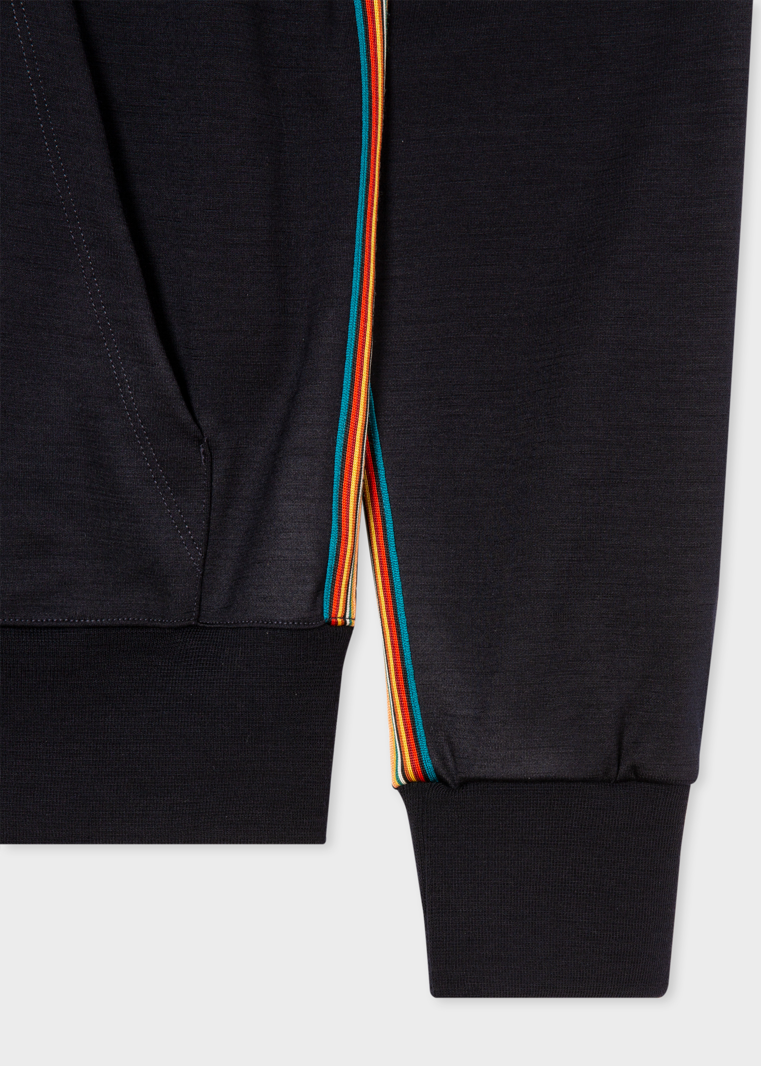 【関税&送料込】Paul Smith Signature Stripe Sweatshirt Men's Navy Zip-Front Washable Wool 'Signature Stripe' Hoodie
