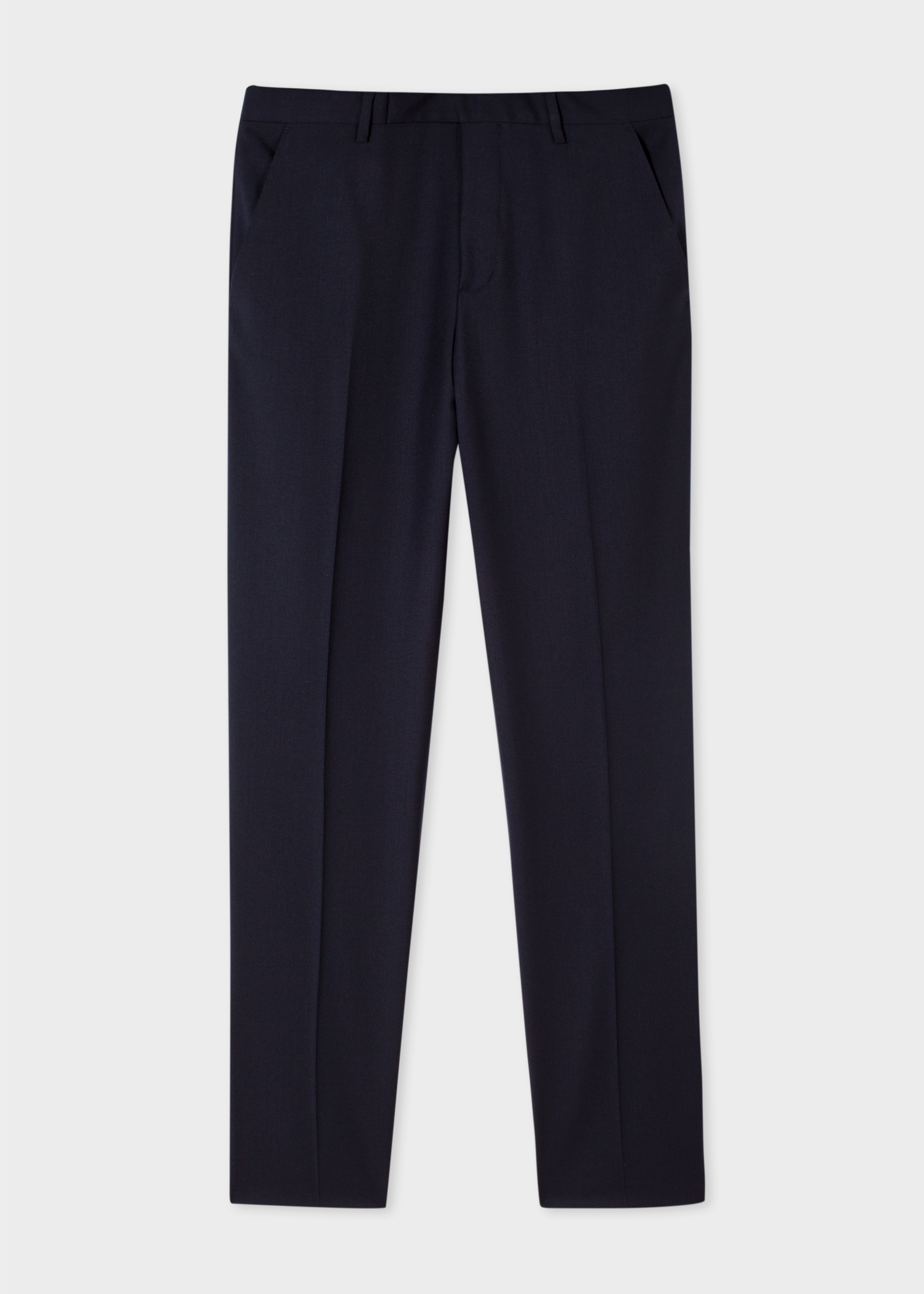 Men's Slim-Fit Navy Wool 'A Suit To Travel In' Trousers