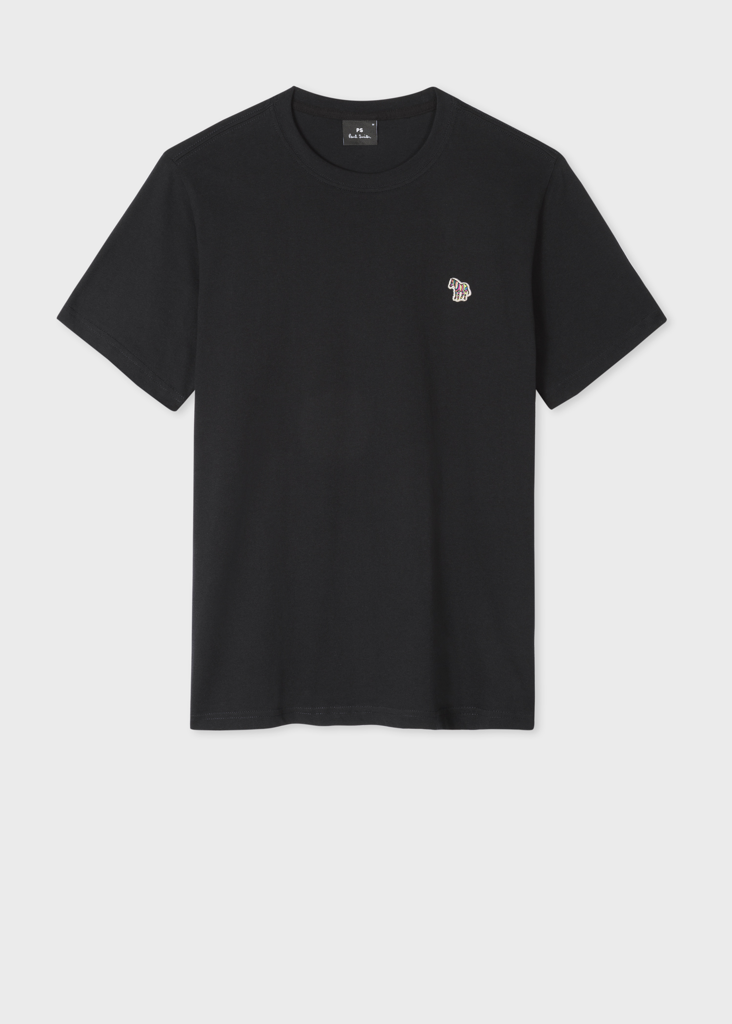 Black Cotton Zebra Logo T-Shirt
