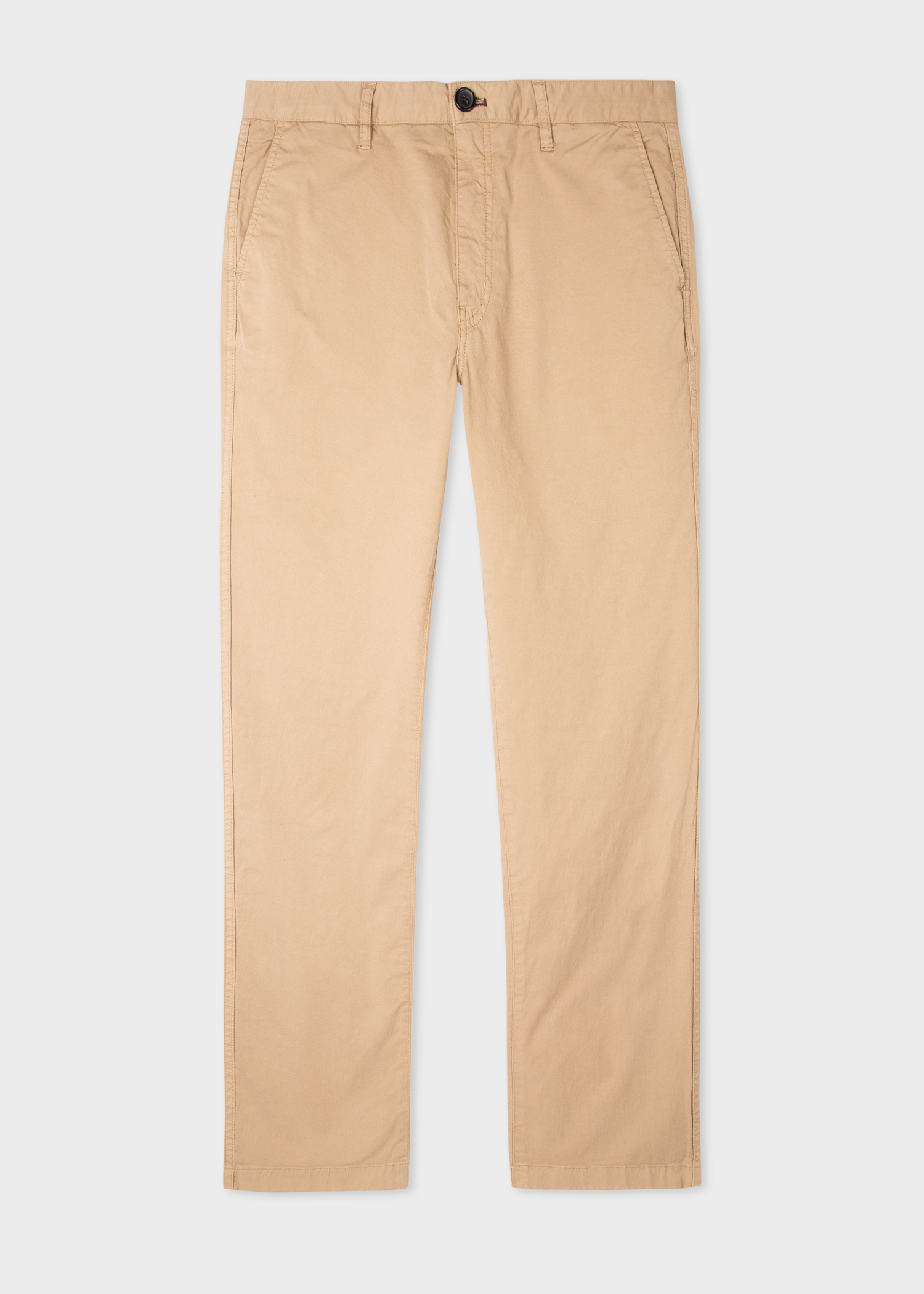 Men's Mid-Fit Tan Cotton-Blend Chinos