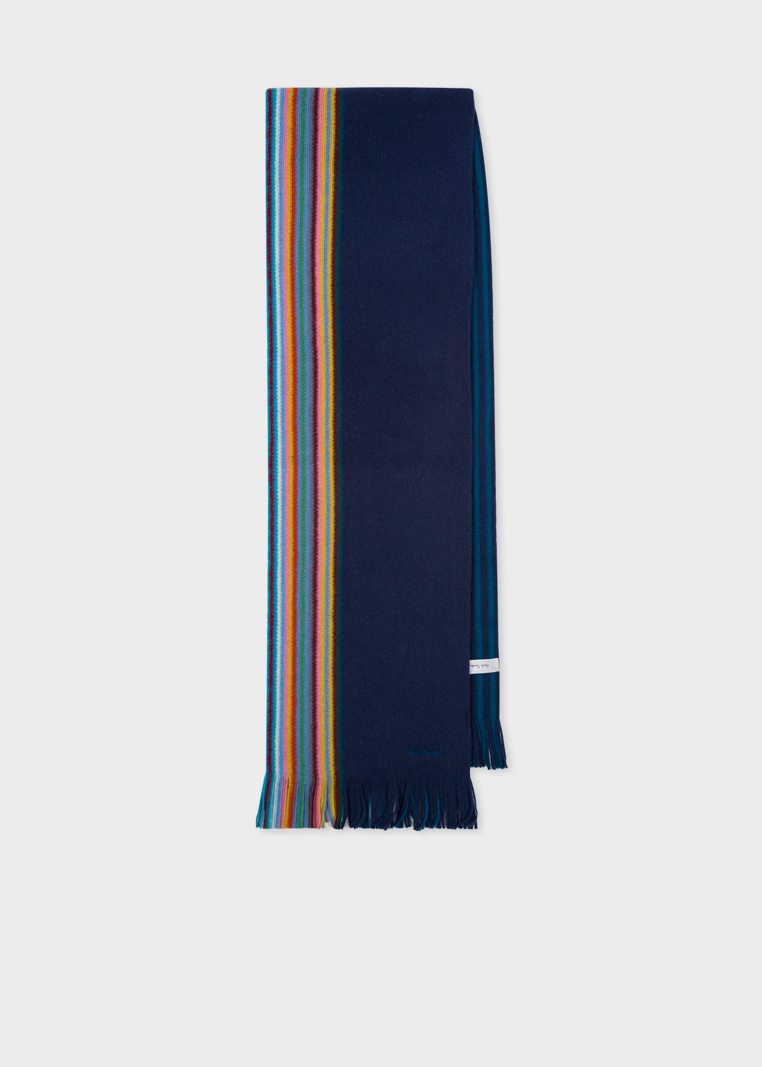 Men's Navy 'Signature Stripe' Wool Scarf