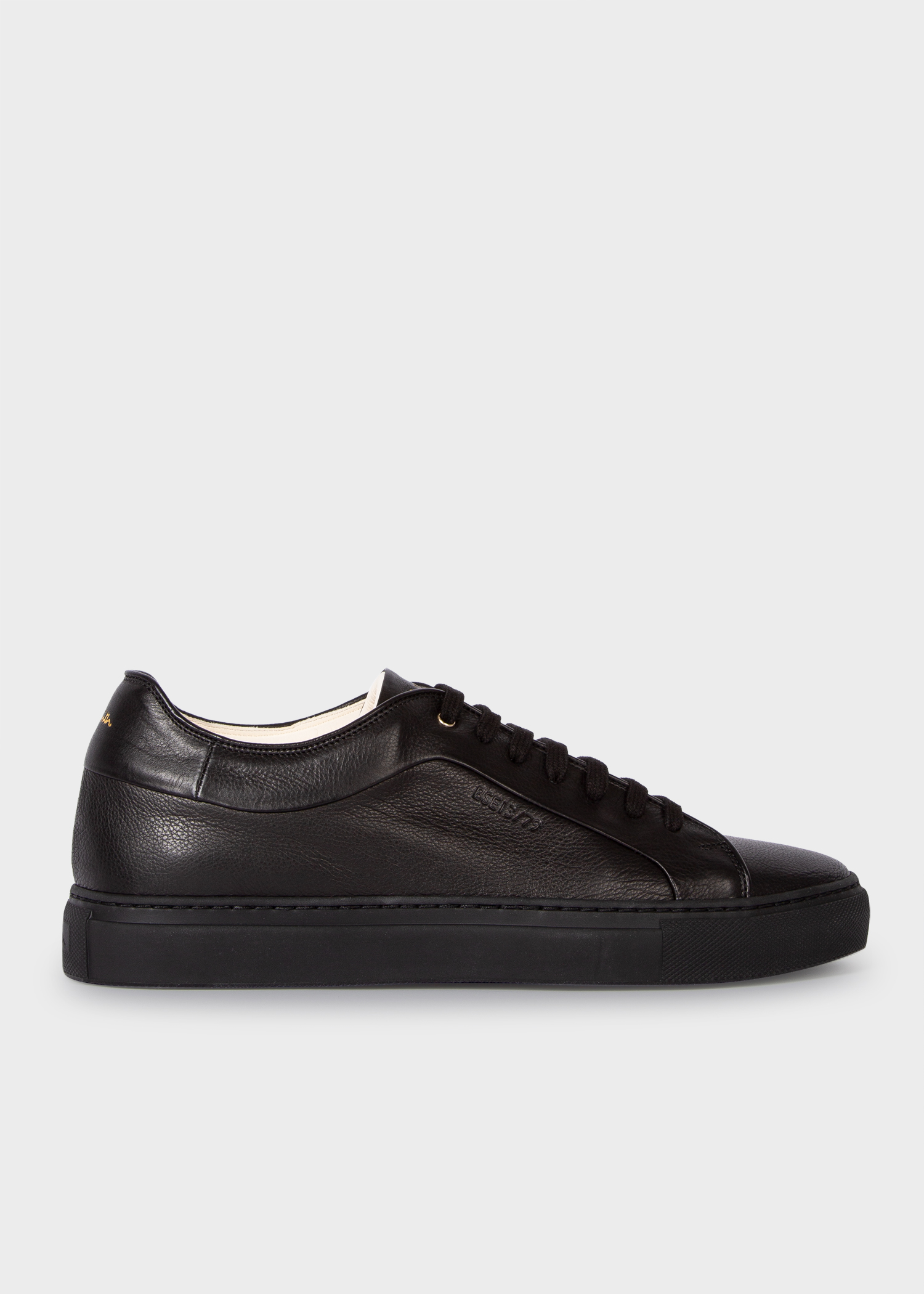 Men's Black Leather Eco 'Basso' Trainers