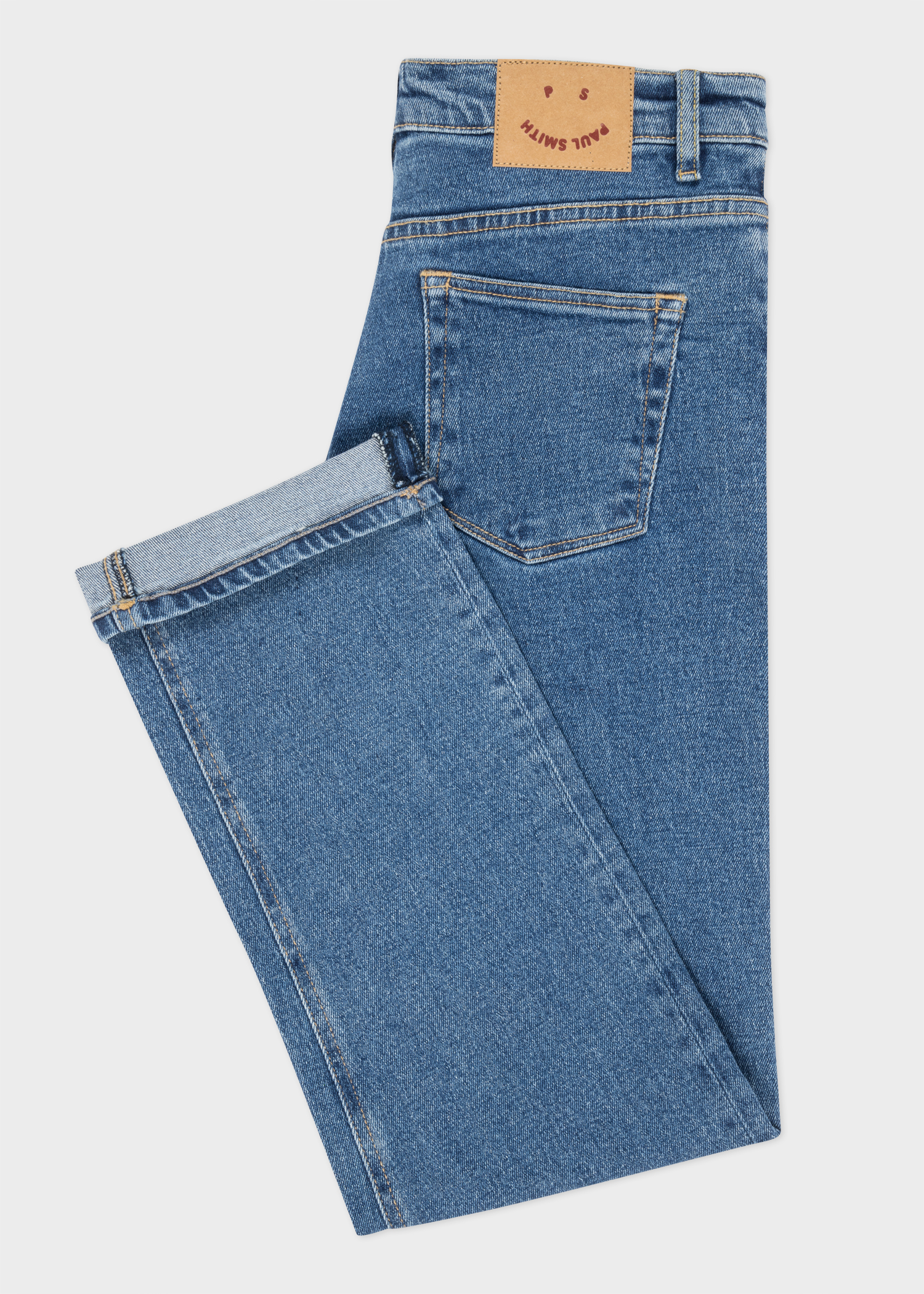 PS Paul Smith Women's Mid Wash Straight-Fit 'Happy' Jeans