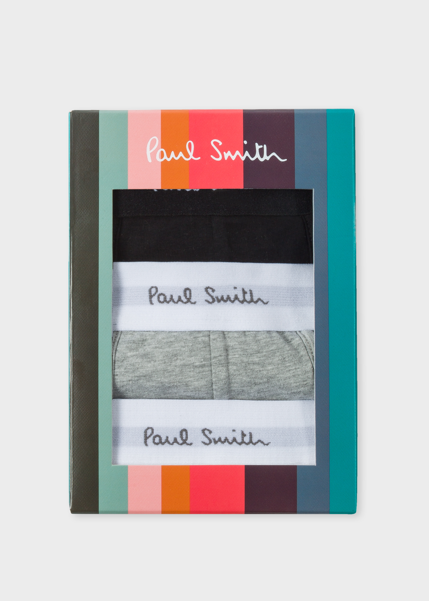 インナー・ルームウェアその他 PAUL SMITH Men Underwear Black M1A914P3PK75 1A Men's Black Mixed Stripe Boxer Briefs Three Pack