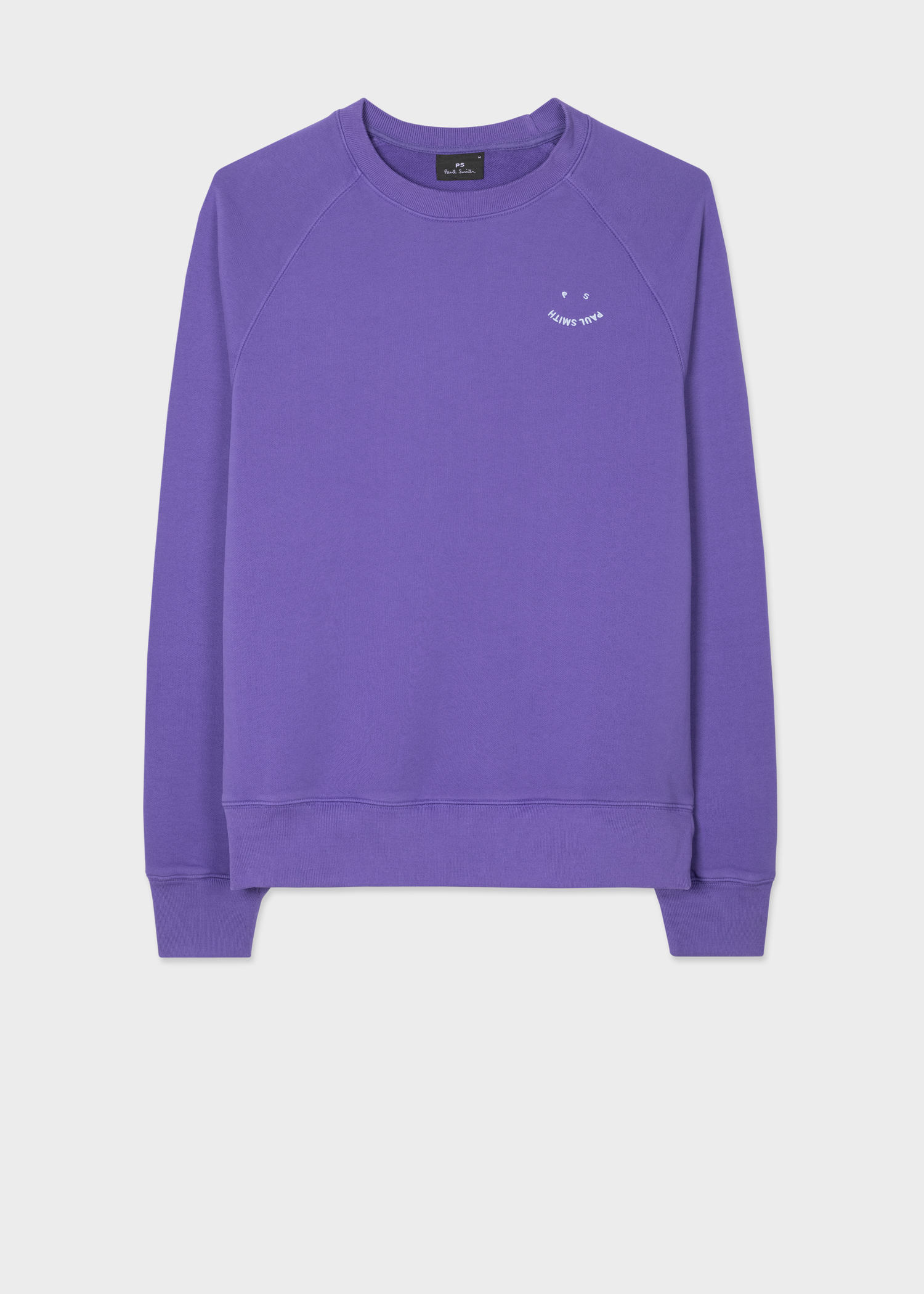 Men's Purple Cotton 'Happy' Raglan Sweatshirt