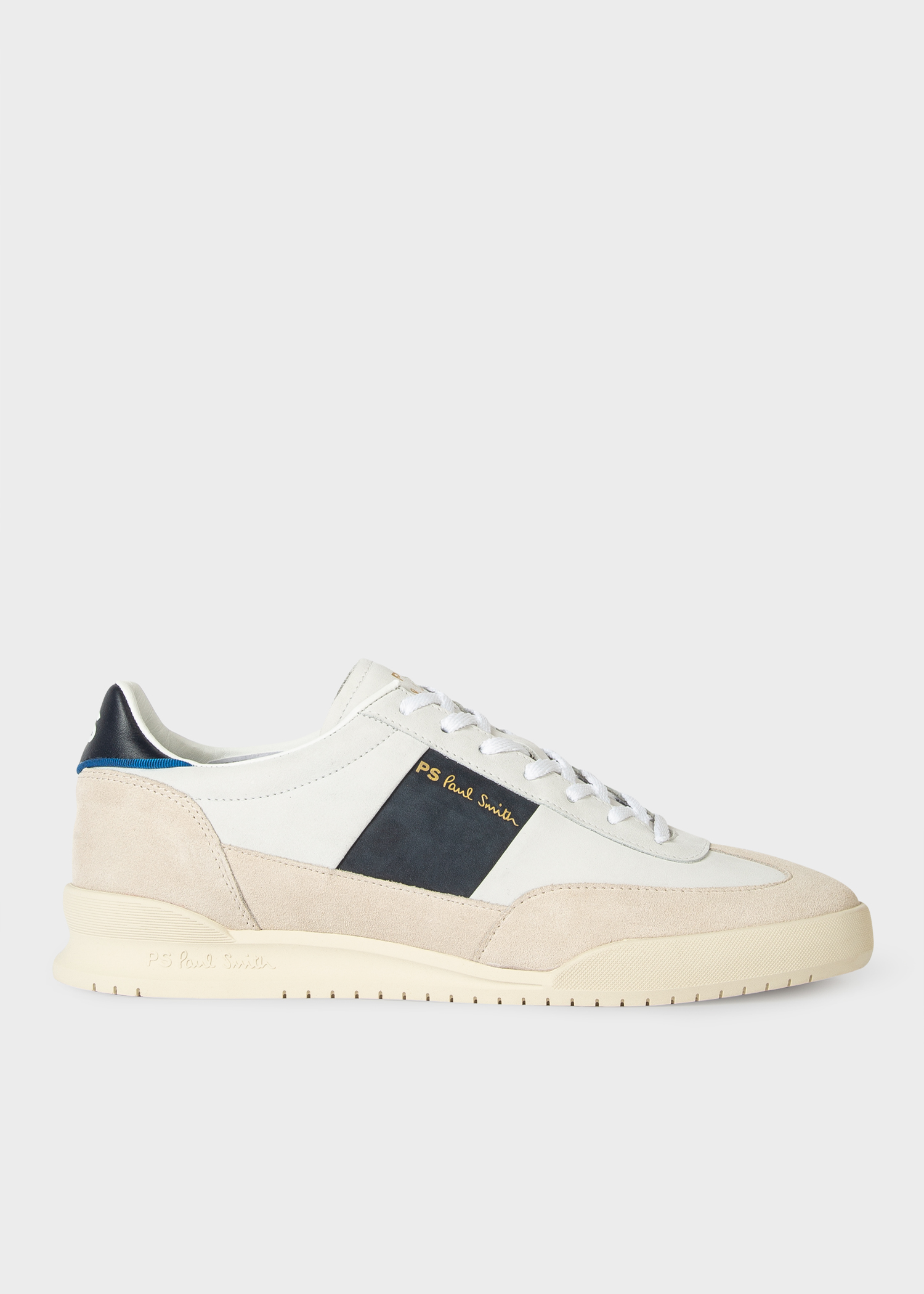 Men's White And Cream Leather 'Dover' Trainers