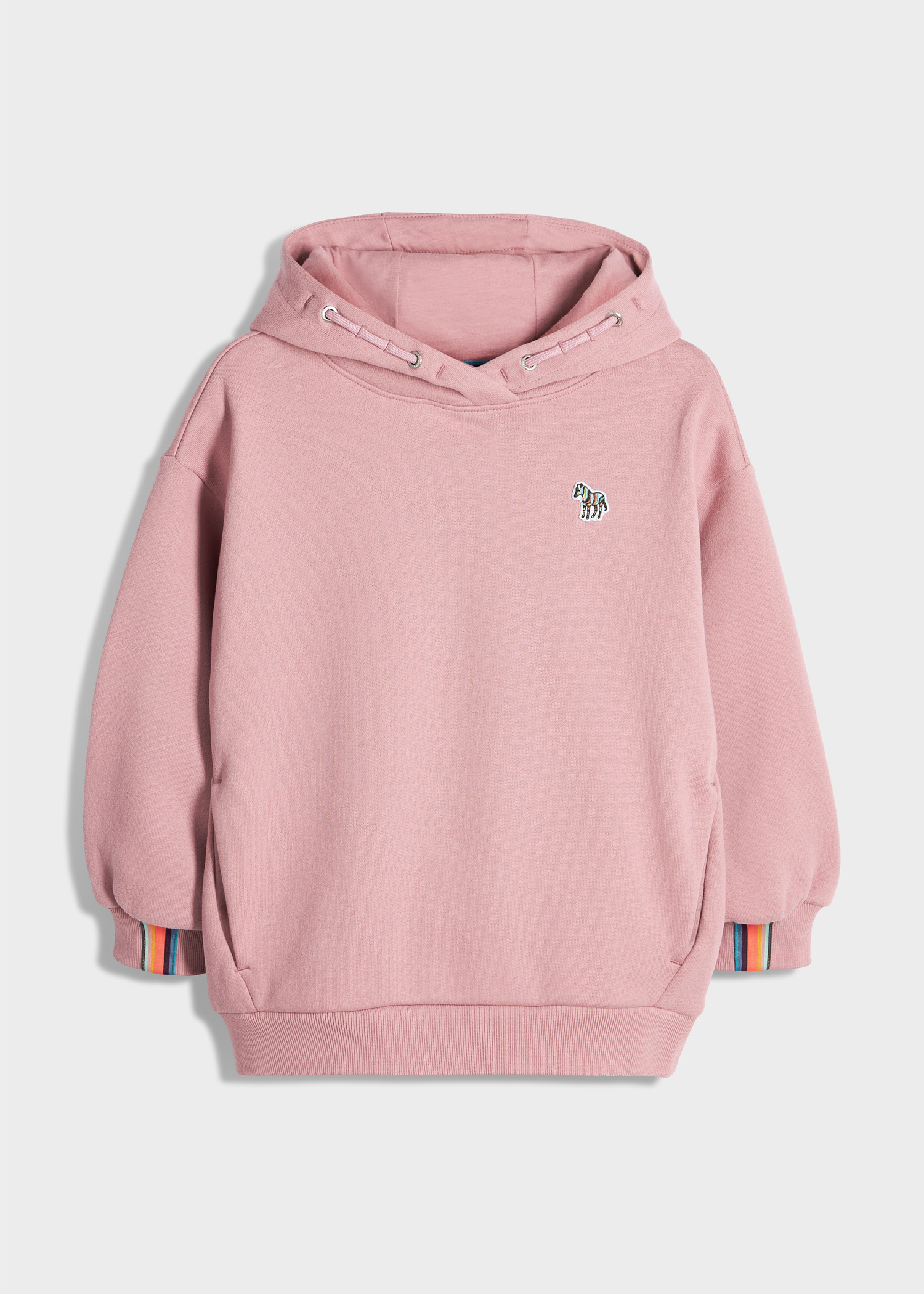 2-13 Years Pink Cotton Zebra Pullover Hoodie