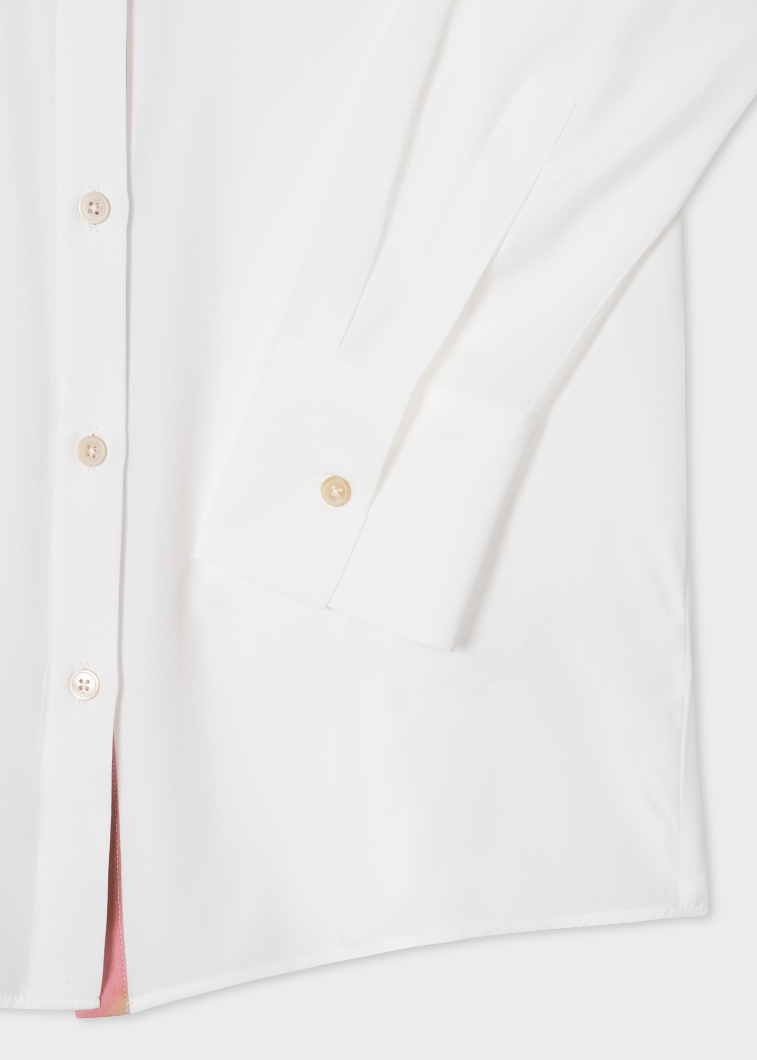 Women's Cream Silk-Blend 'Spray Swirl' Placket Shirt