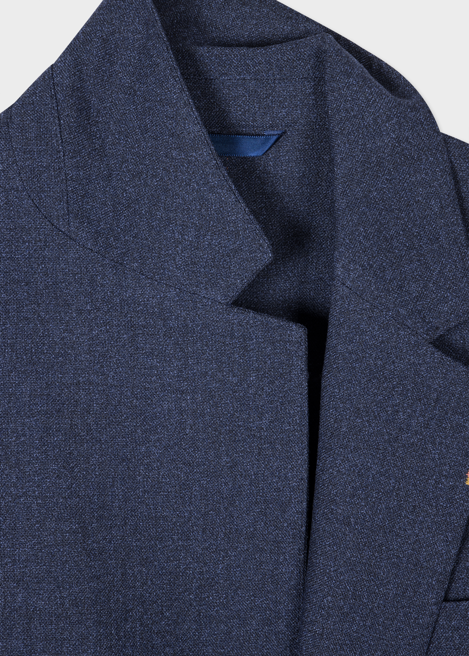Slate Blue Marl Two-Ply Hopsack Three-Button Blazer