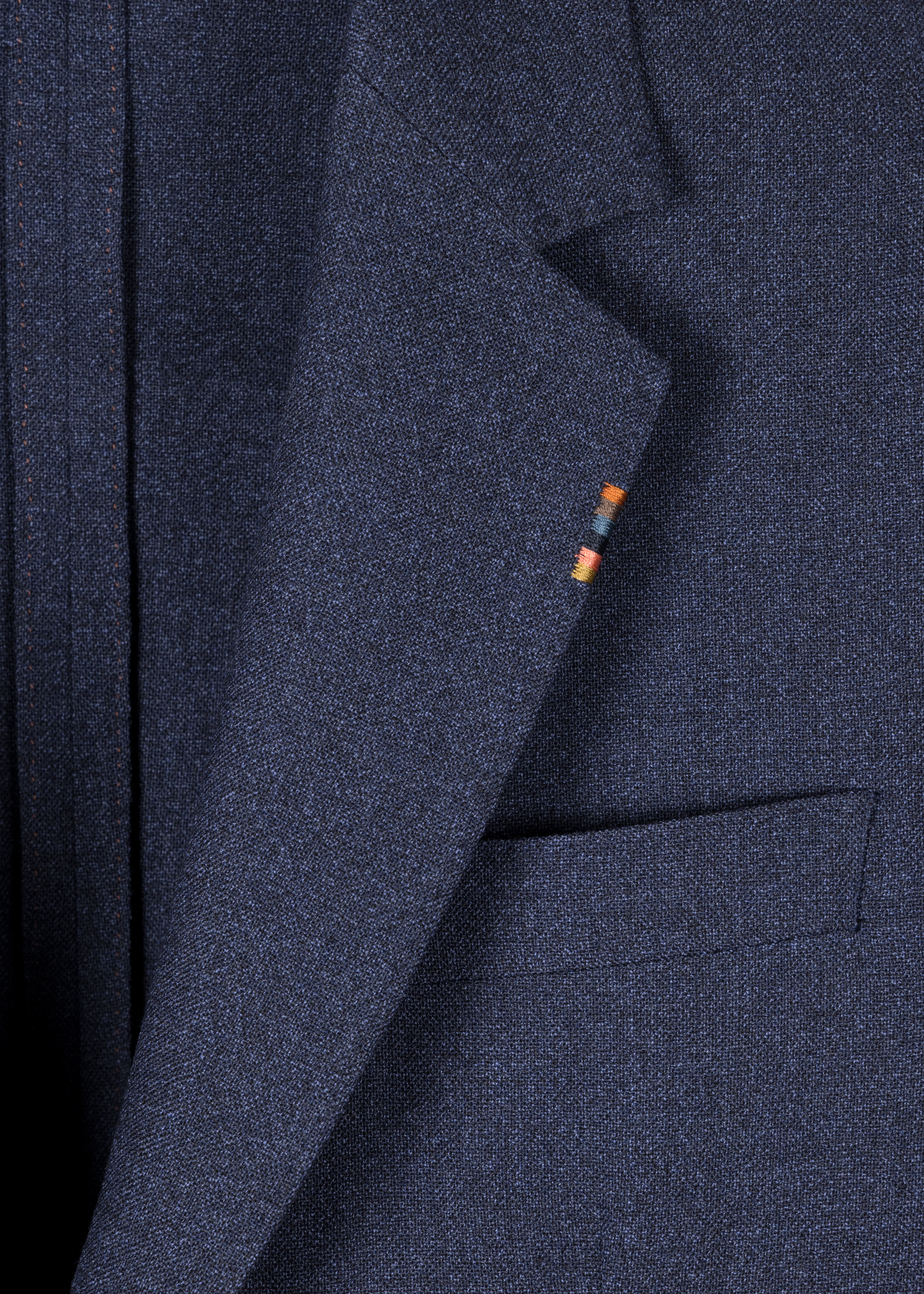 Slate Blue Marl Two-Ply Hopsack Three-Button Blazer