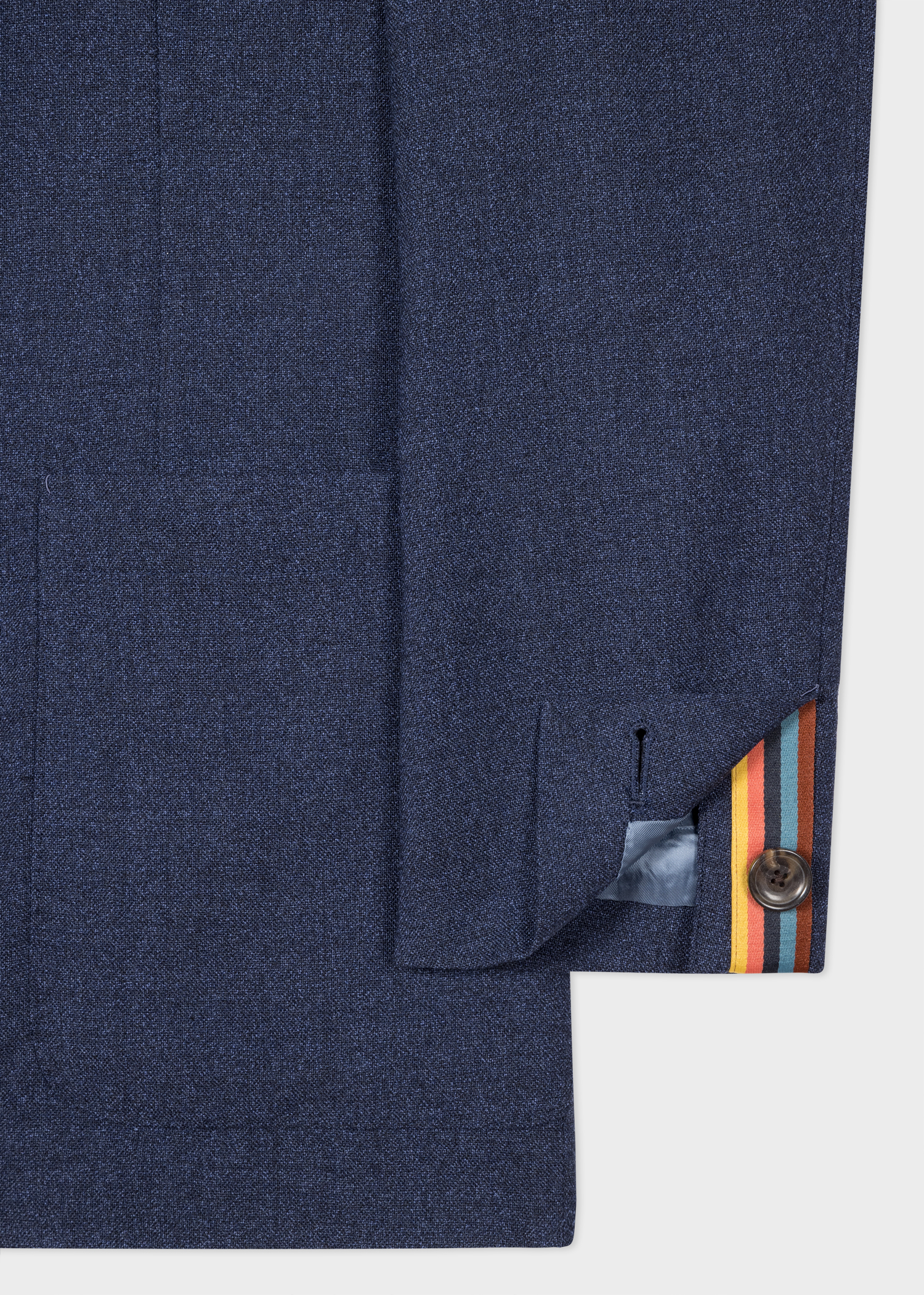 Slate Blue Marl Two-Ply Hopsack Three-Button Blazer