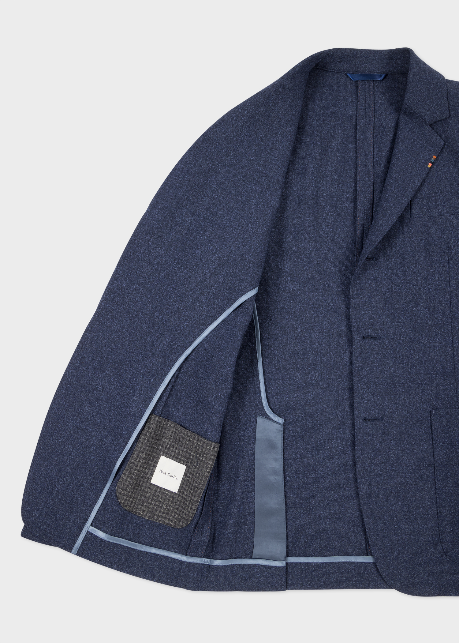 Slate Blue Marl Two-Ply Hopsack Three-Button Blazer
