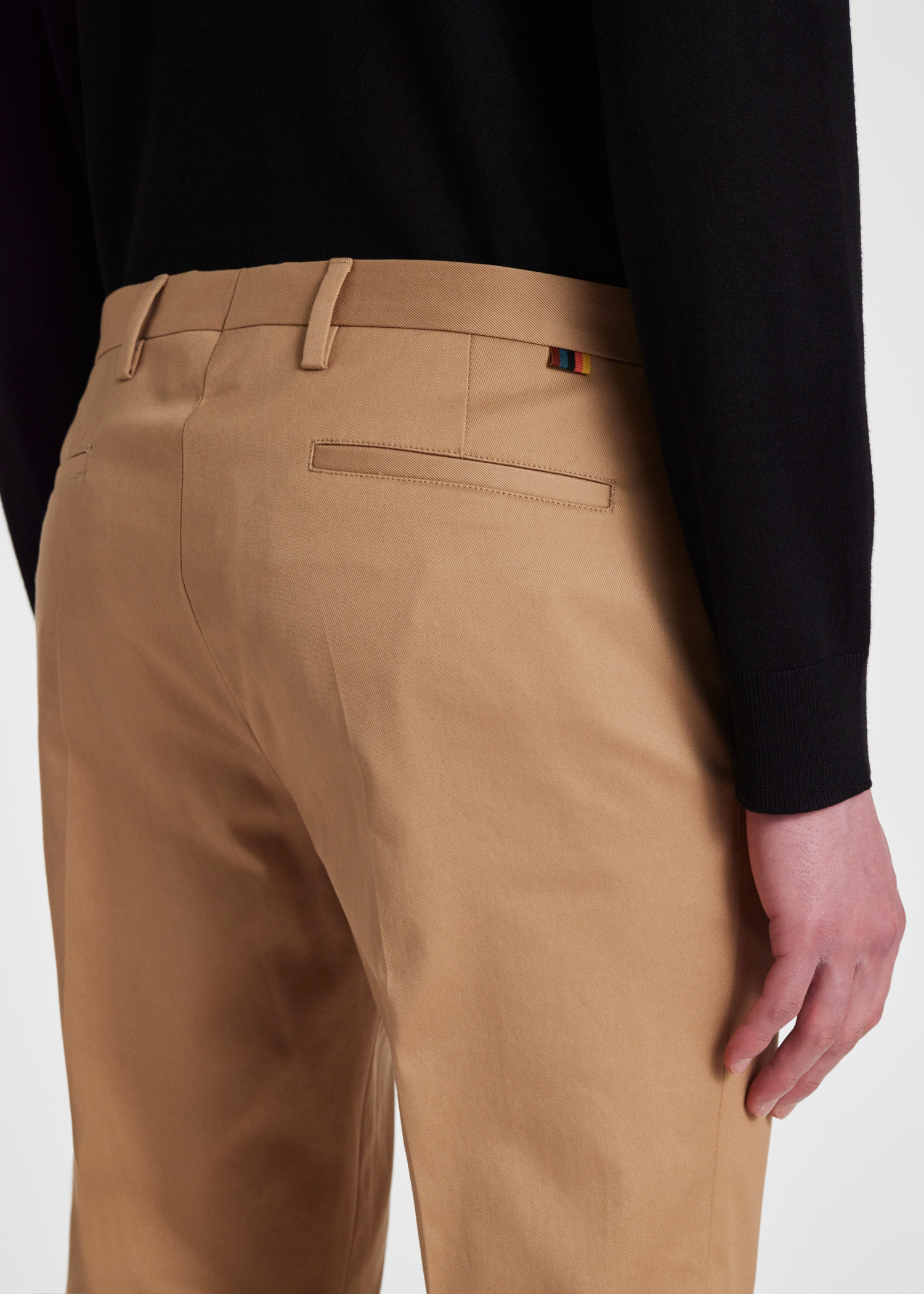 Slim-Fit Tan Cotton-Stretch Chinos