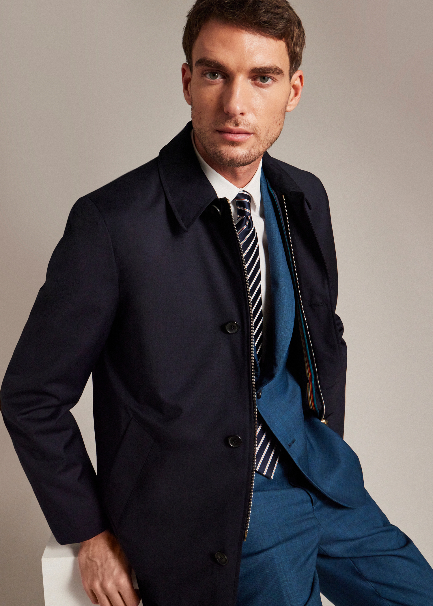 The Soho - Tailored-Fit Teal Sharkskin Wool Suit The Soho - Tailored-Fit Teal Sharkskin Wool Suit