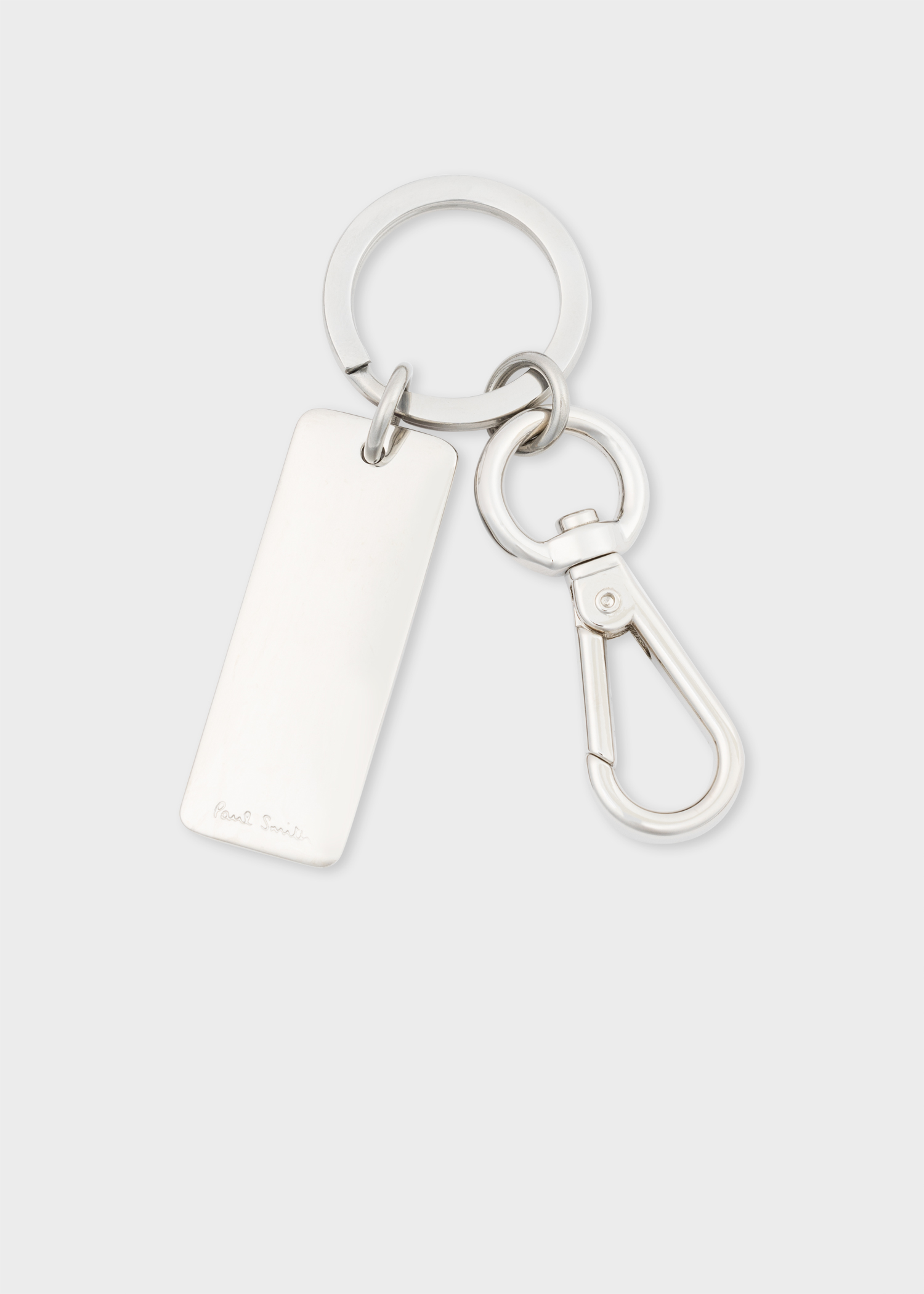 Signature Stripe Tag Metal Keyring