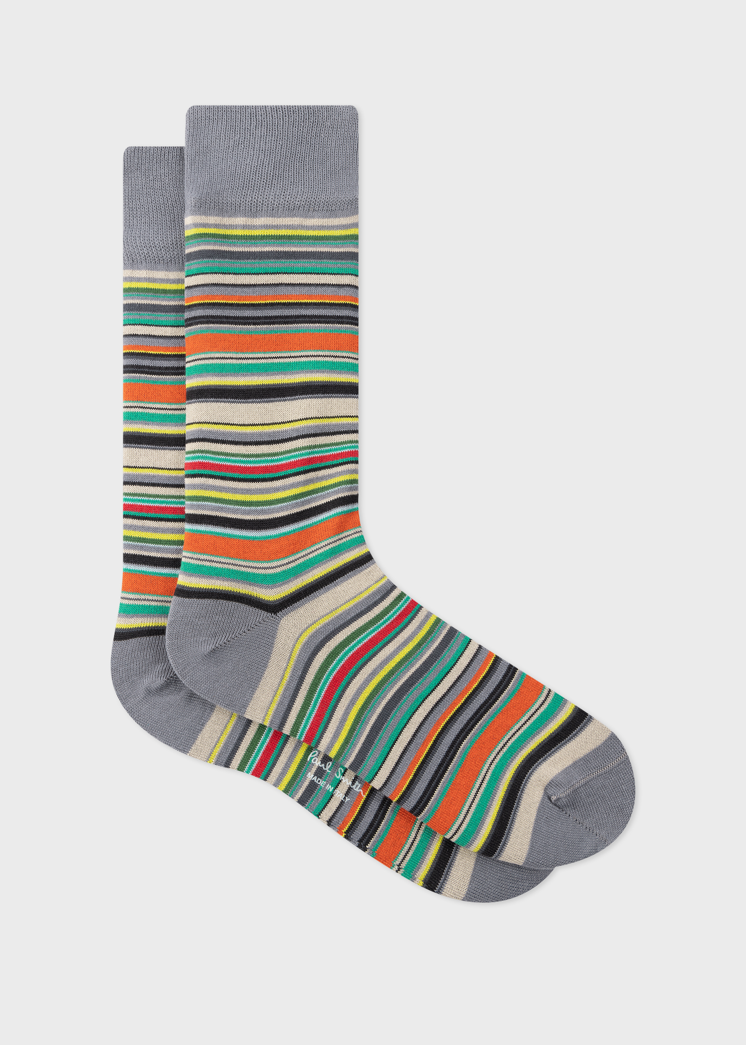 Men's Grey 'Signature Stripe' Socks