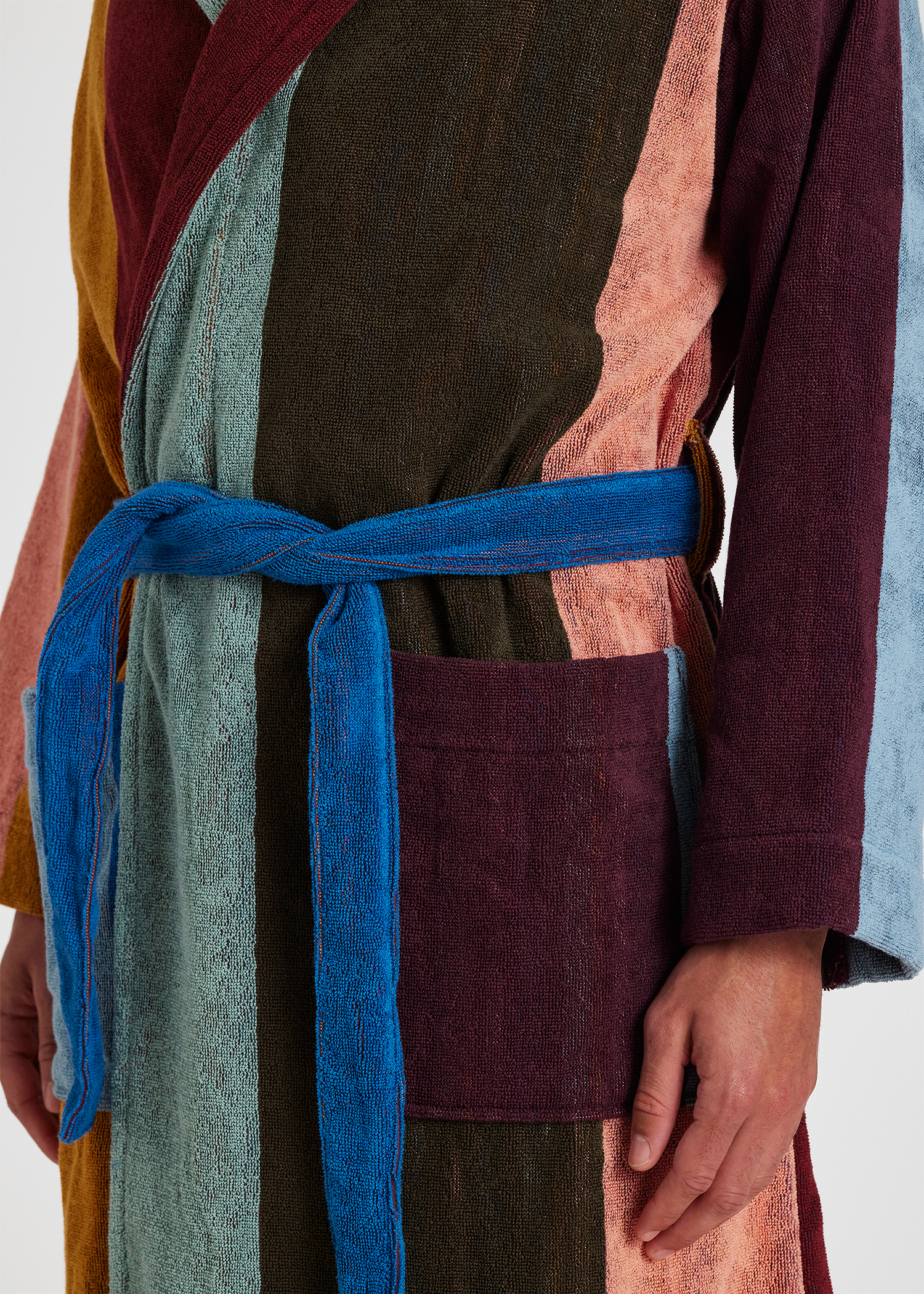 paul smith cotton dressing gown PAUL SMITH Signature Stripe Dressing Gown Bath Robe SMALL (S)