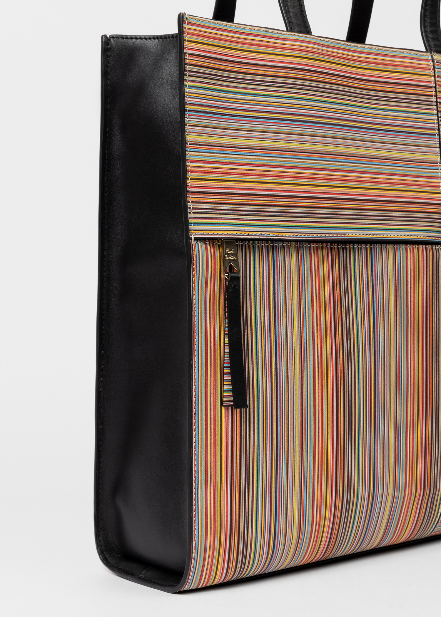 Women s Leather Signature Stripe Tote Bag