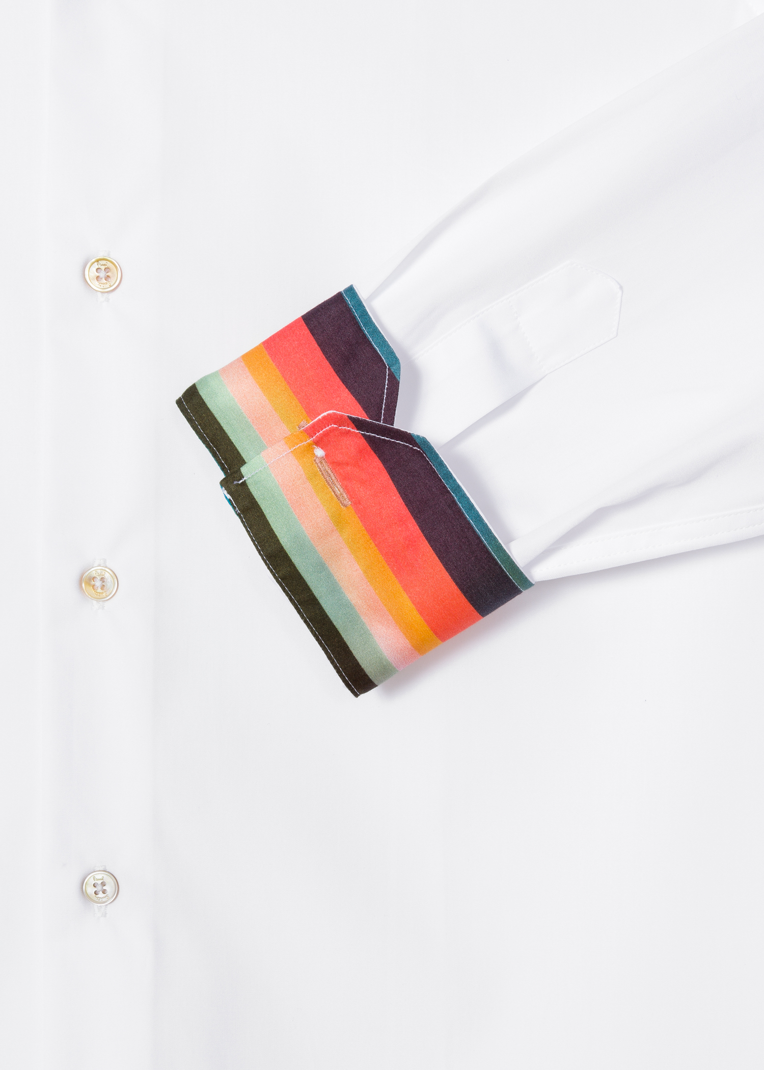 Tailored-Fit Black Cotton 'Artist Stripe' Cuff Shirt
