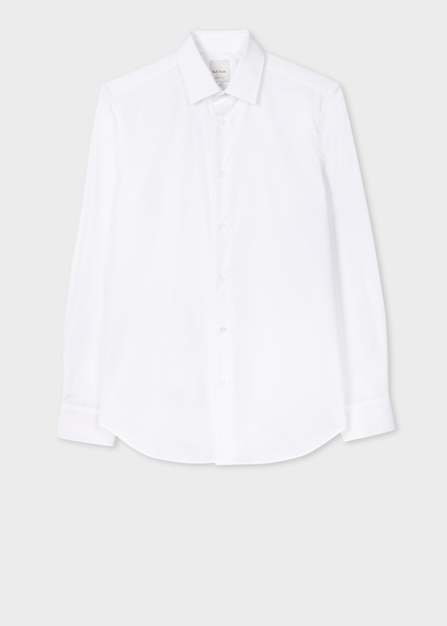 Men's Slim-Fit White Shirt With 'Artist Stripe' Cuff Lining