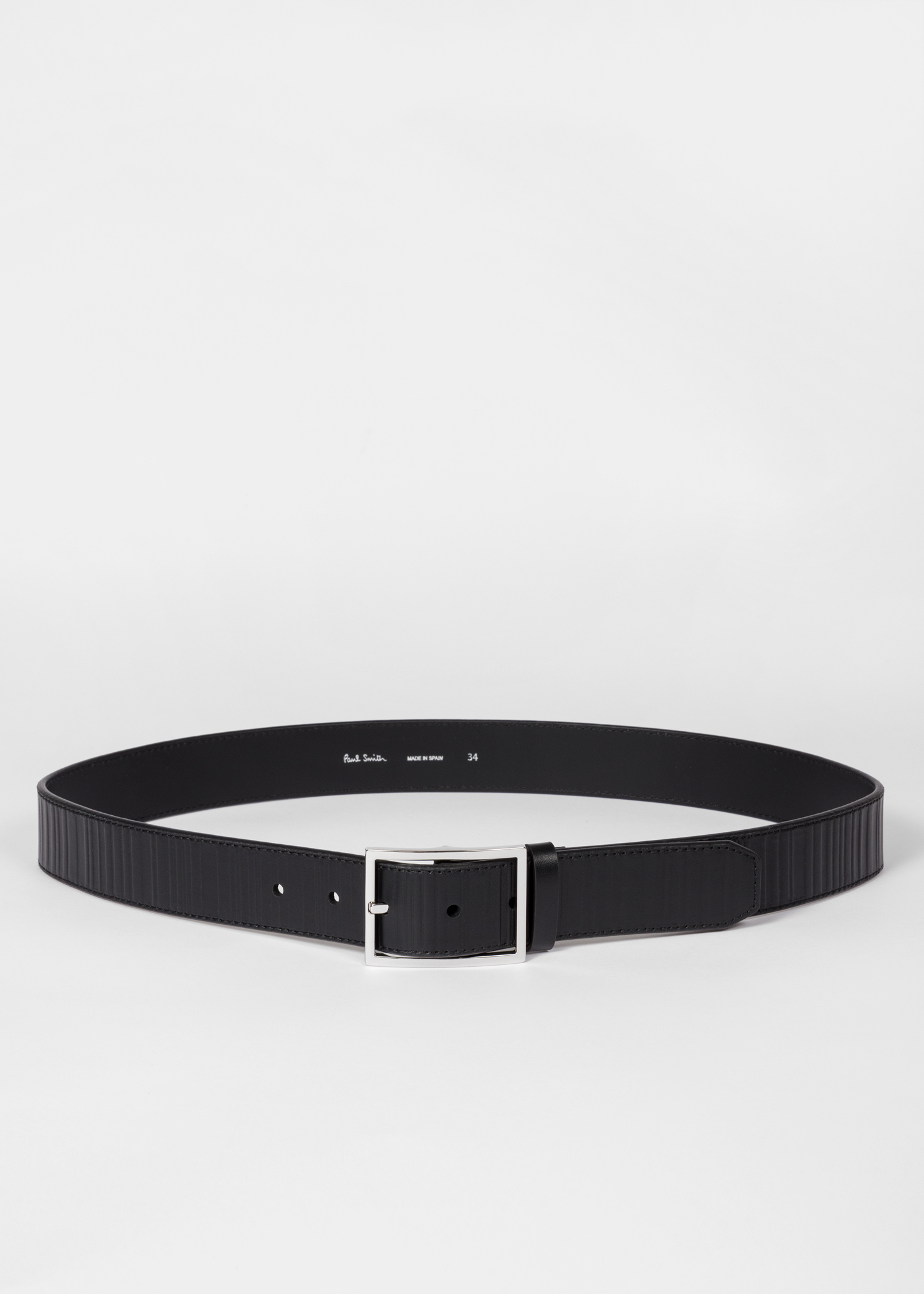 Paul Smith Black 'Shadow Stripe' Leather Belt | King's Cross