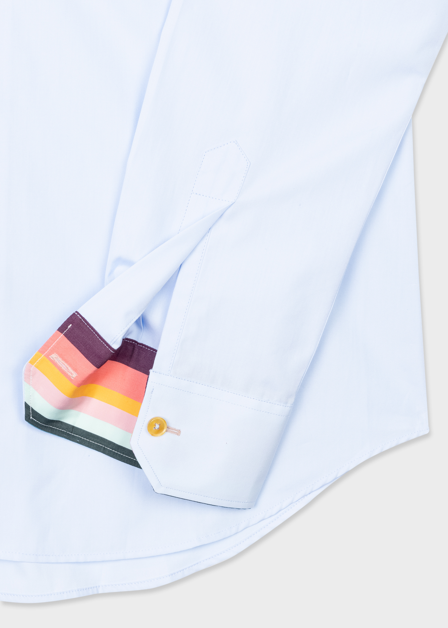 Tailored-Fit Black Cotton 'Artist Stripe' Cuff Shirt