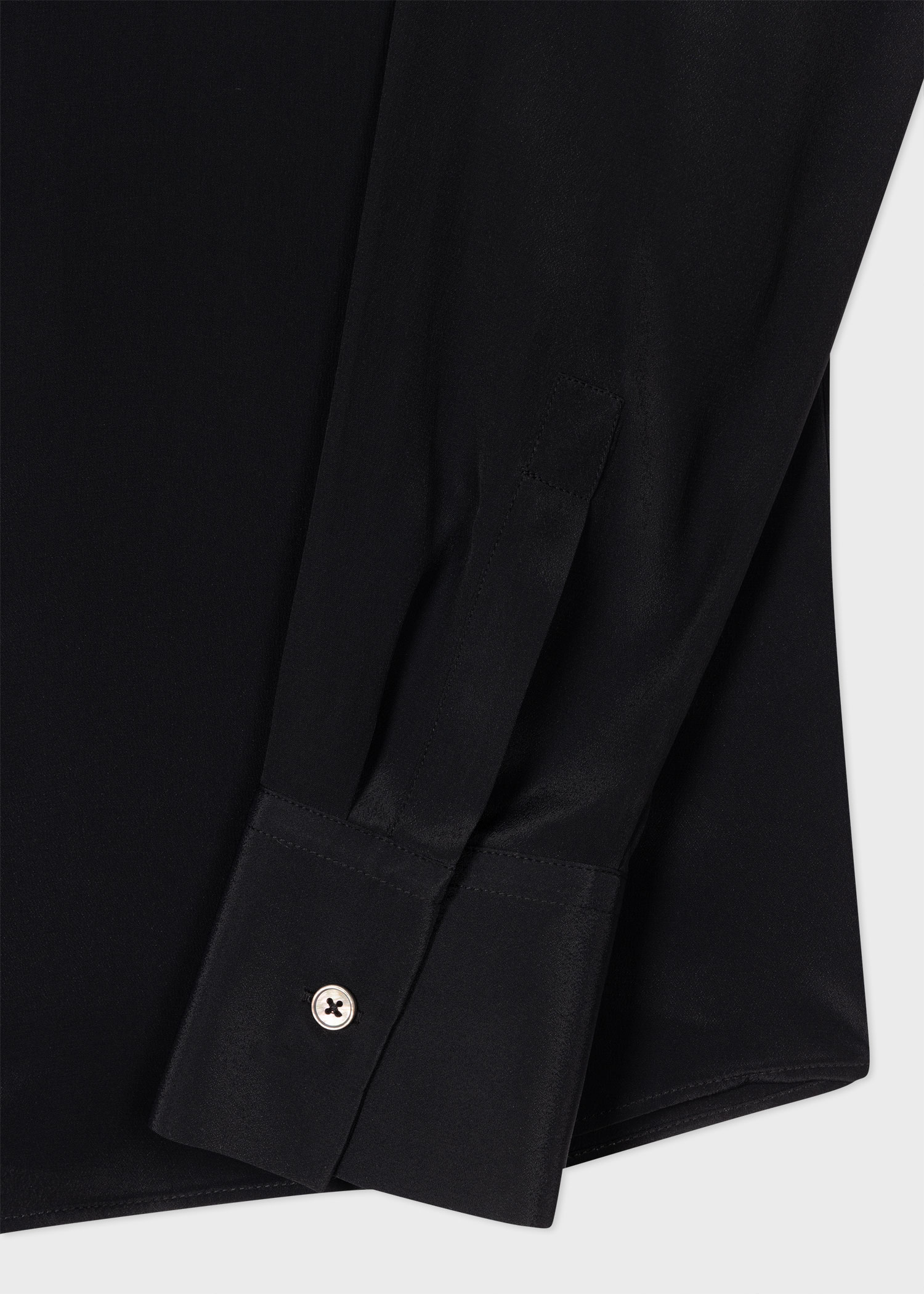 Women's Black Silk 'Spray Swirl' Placket Shirt