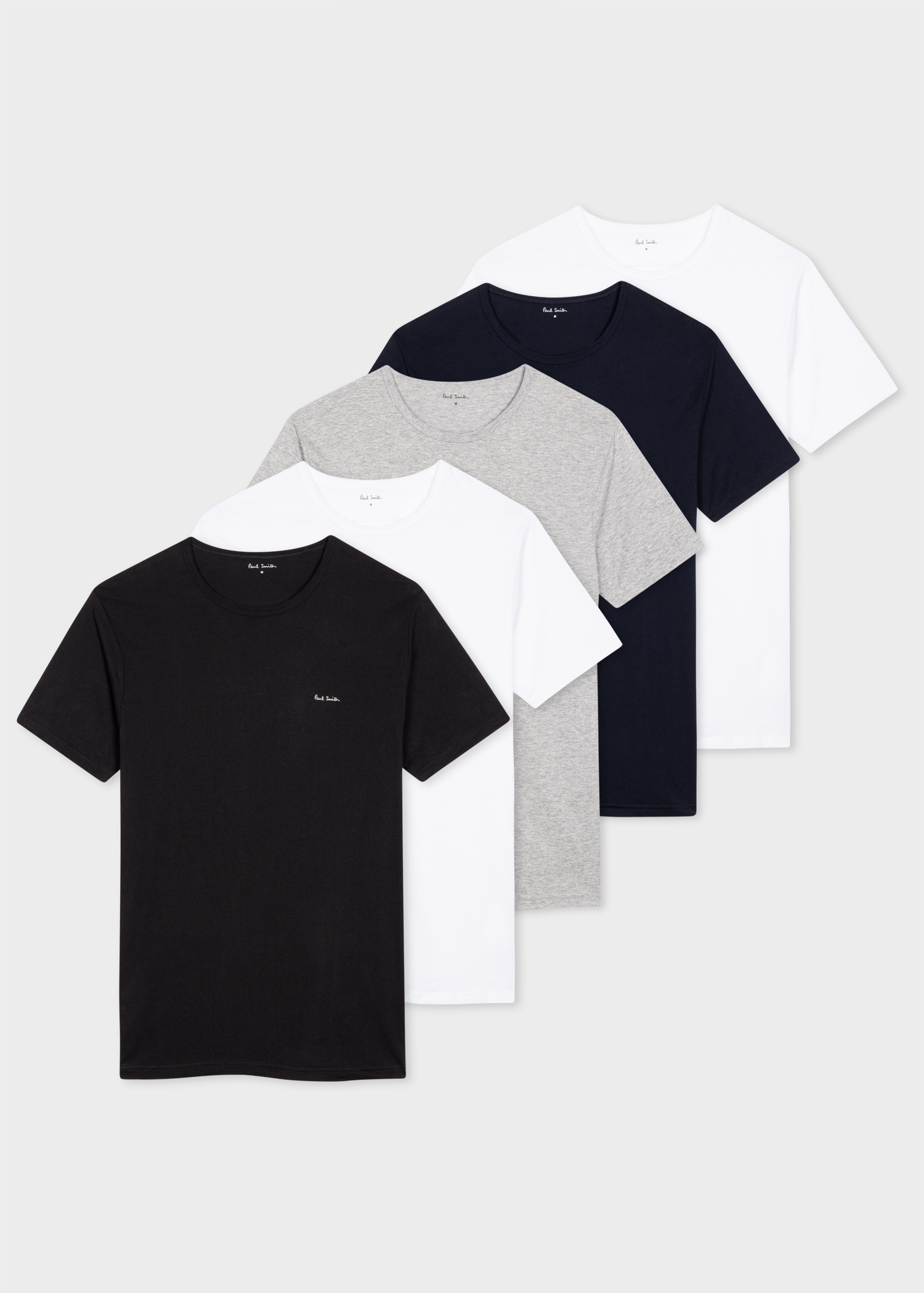 Men's Mixed Colour Cotton Logo Lounge T-Shirts Five Pack