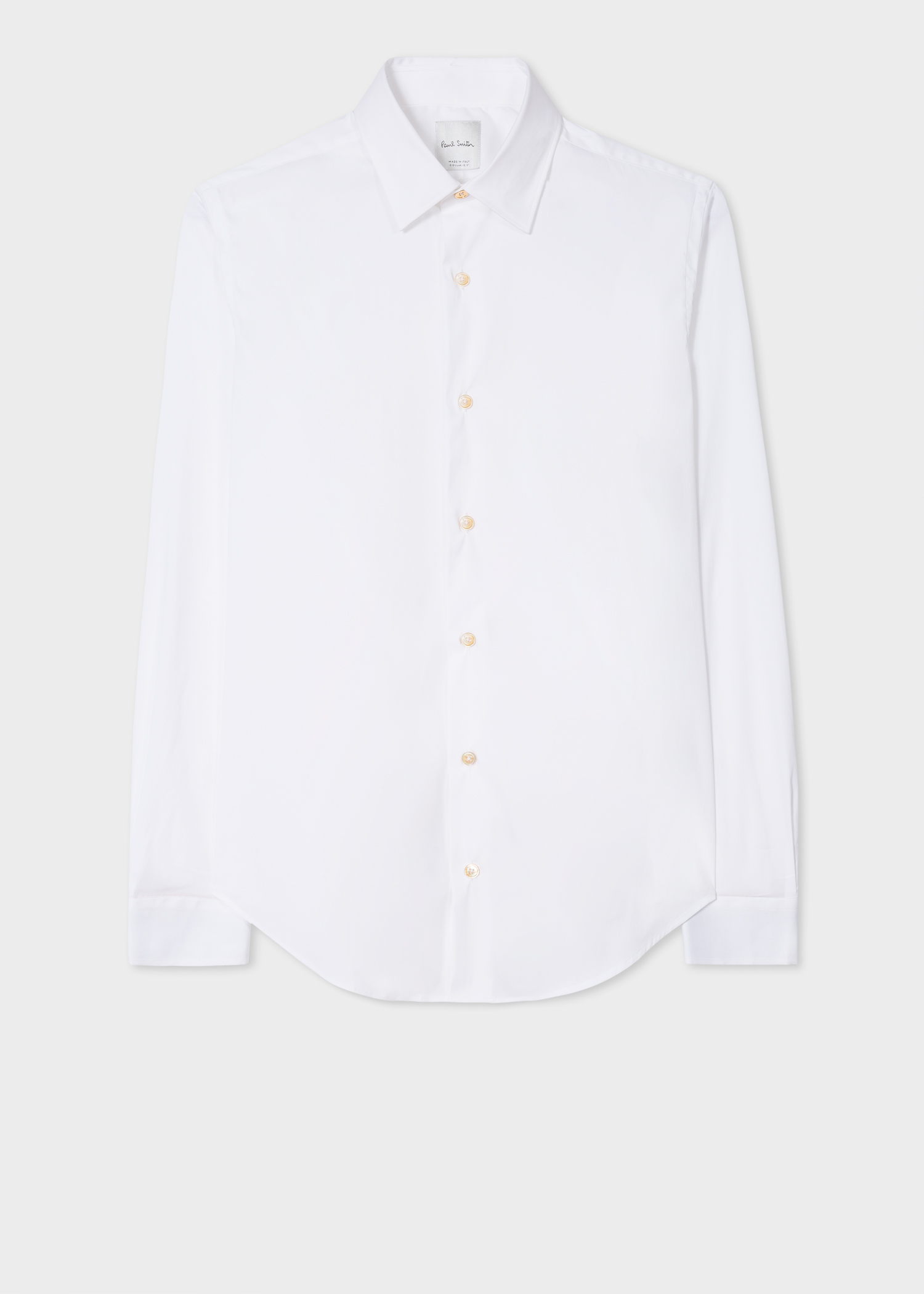 Super Slim-Fit White Shirt With 'Artist Stripe' Cuff Lining