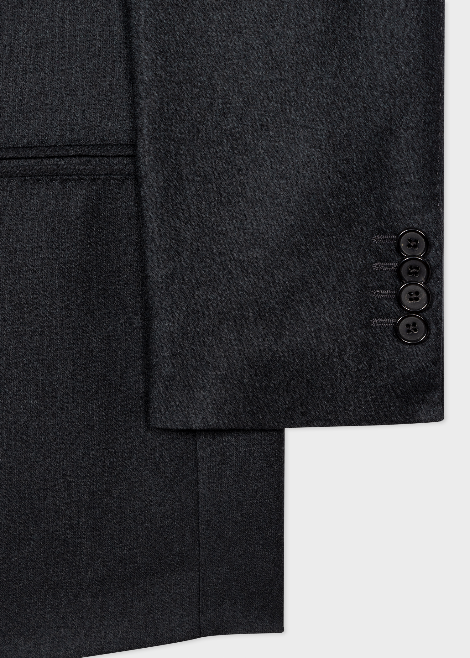Dark Green Wool-Cashmere Two-Button Blazer