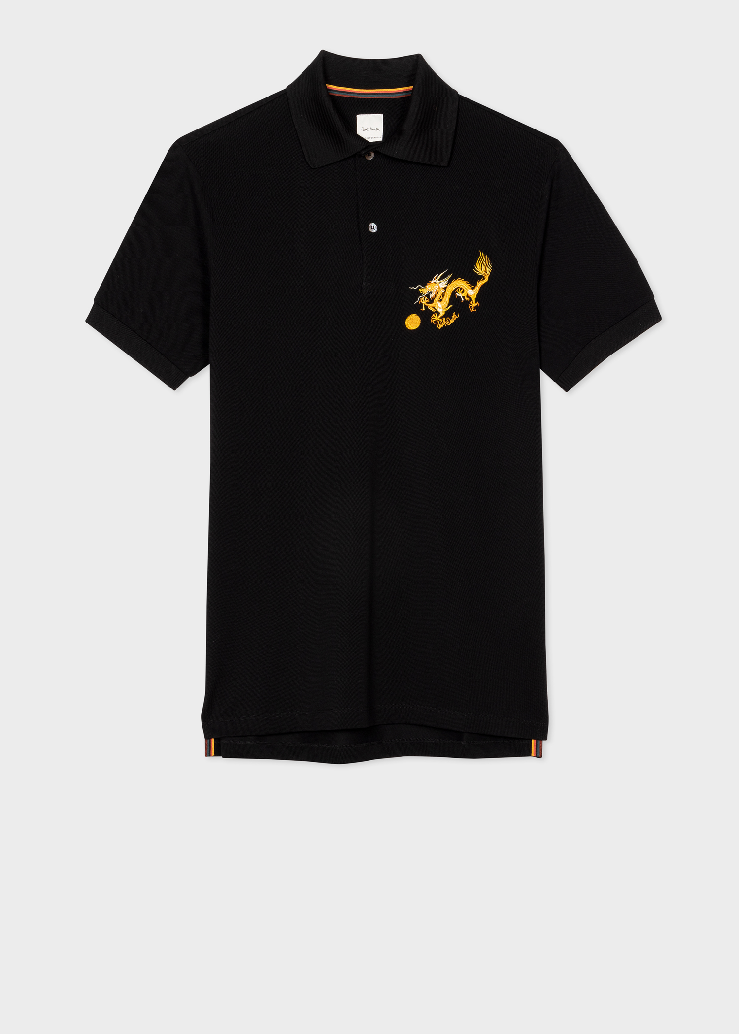 Black 'Year Of The Dragon' Embroidered Polo Shirt