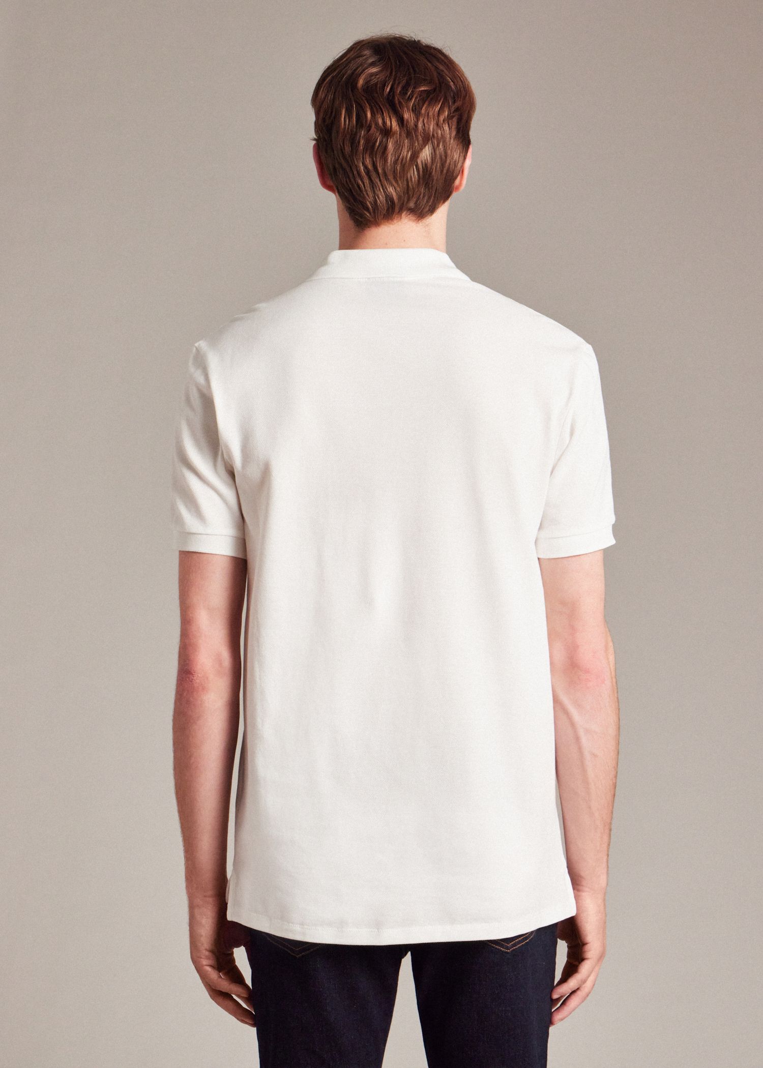 White Cotton-Piqué Zebra Logo Polo Shirt