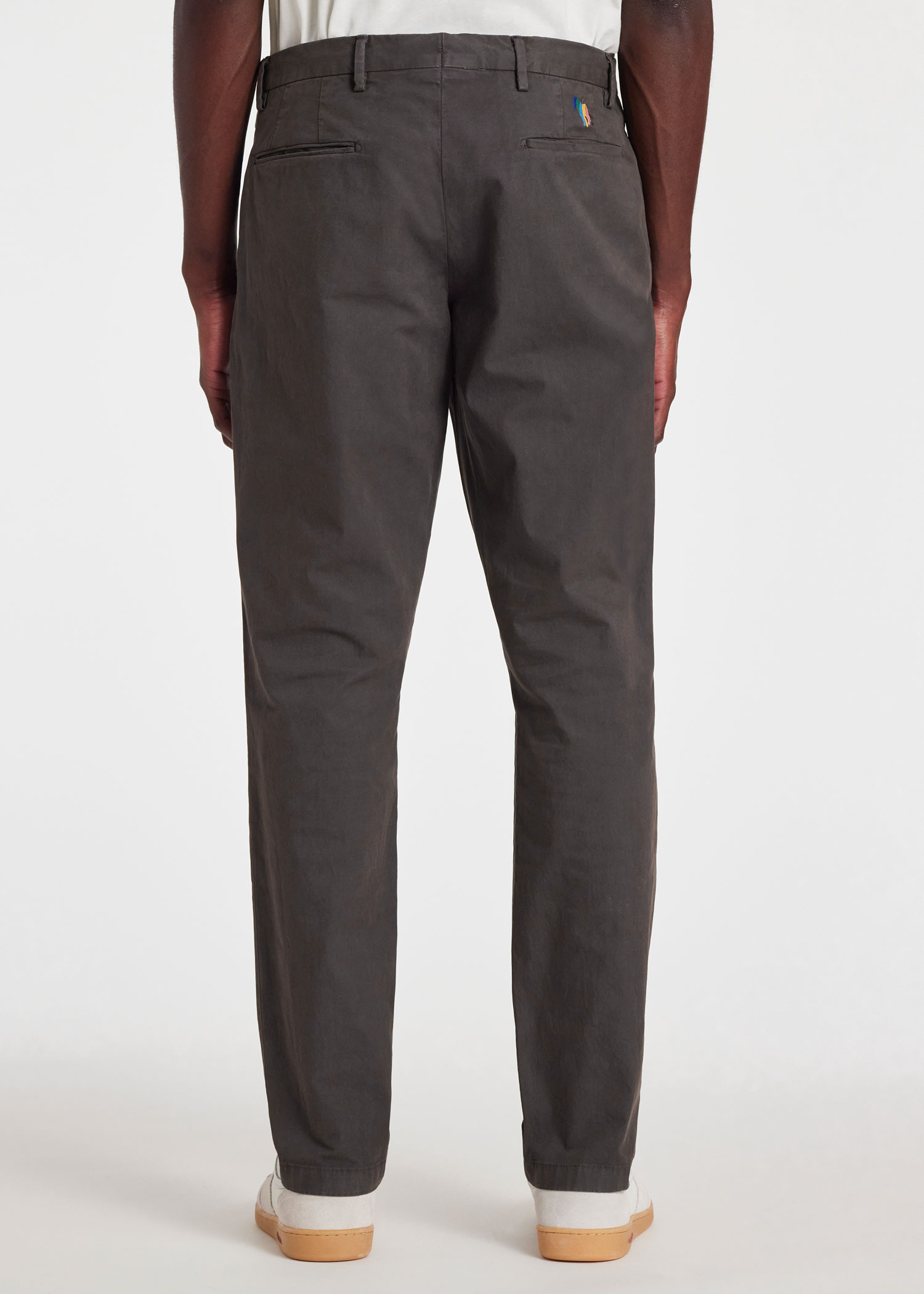 PS Paul Smith Men's Charcoal Grey Mid-Fit 'Broad Stripe Zebra' Chinos ...