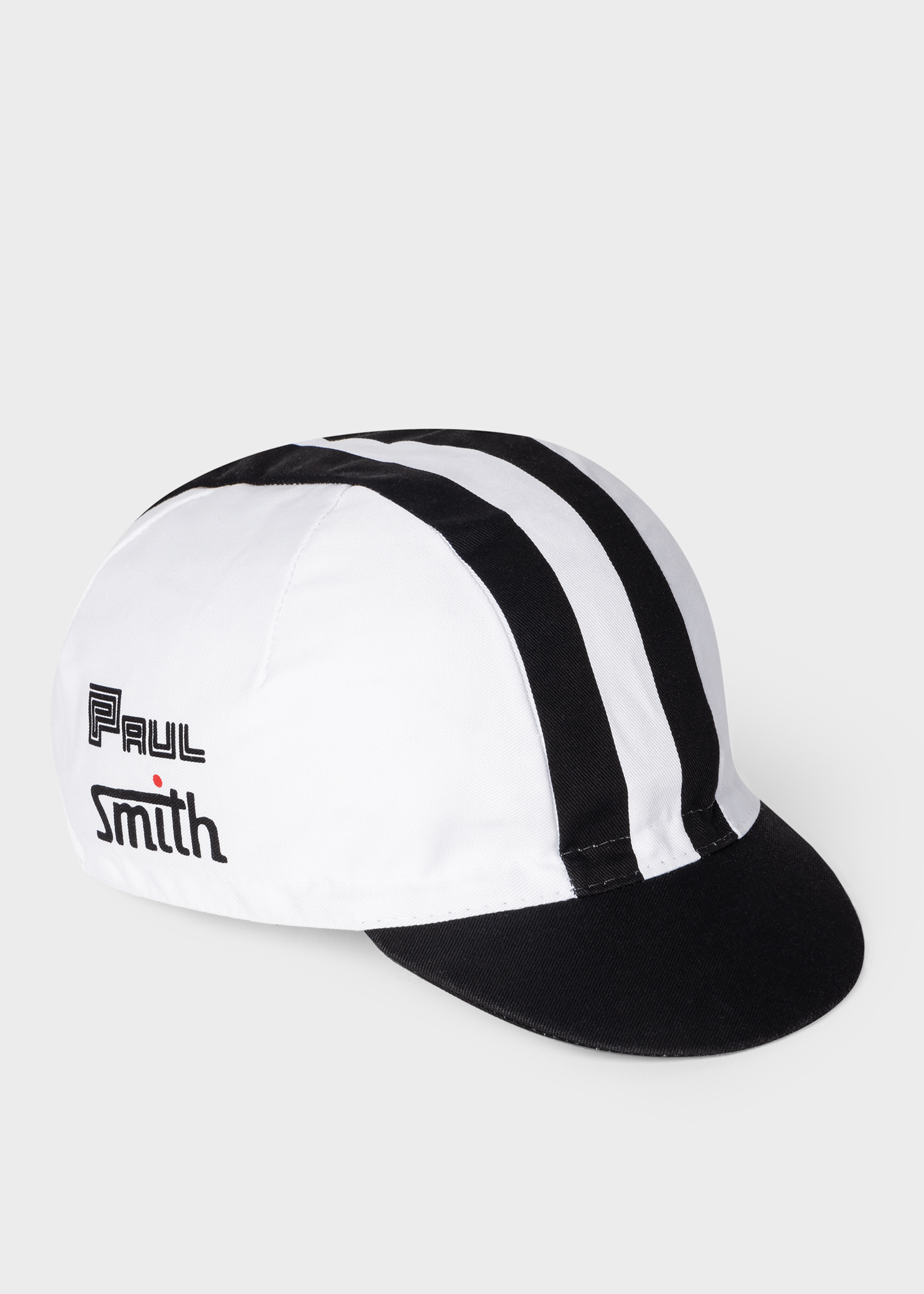 White and Black Stripe Cycling Cap