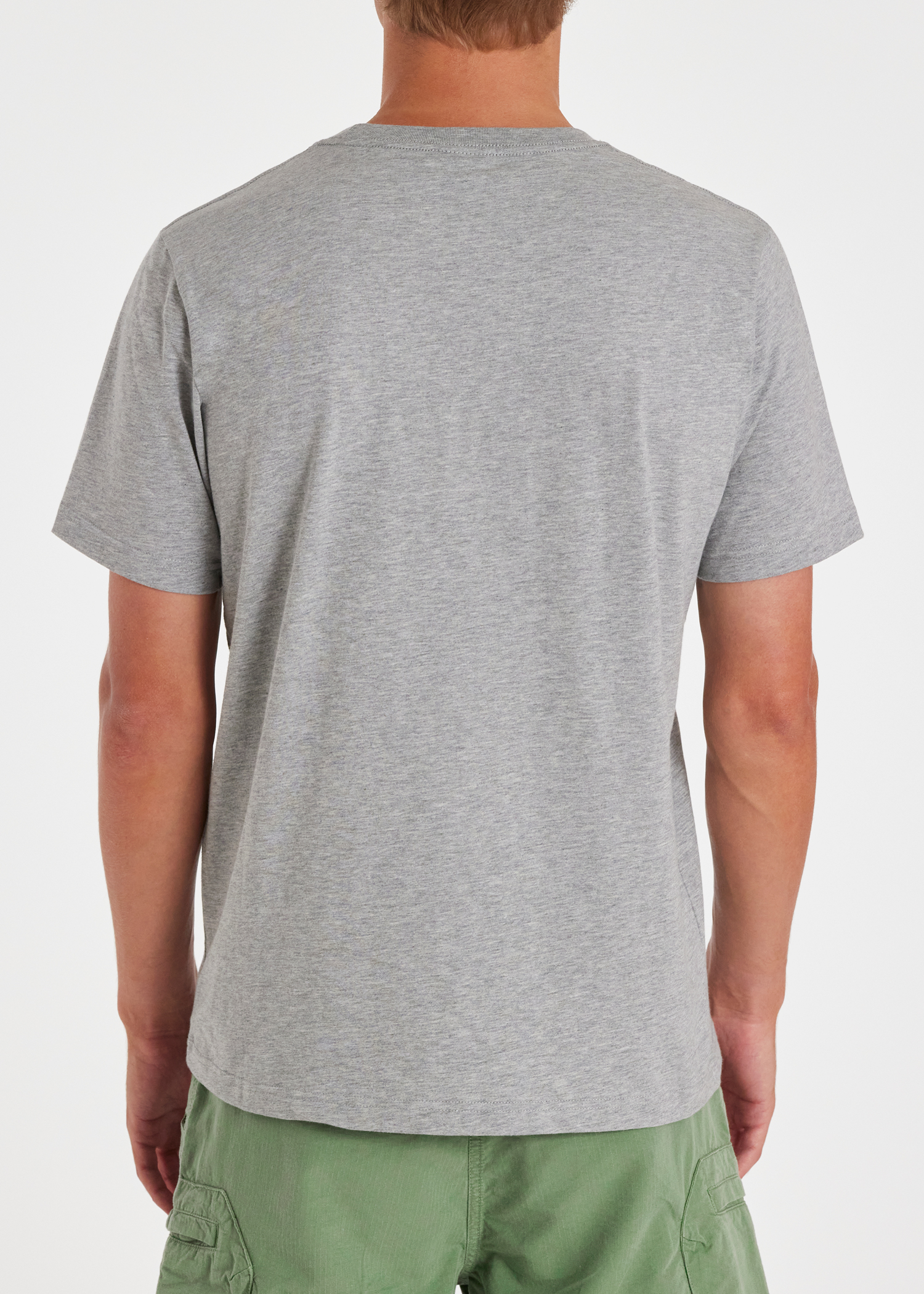 Men's Grey Marl Cotton Zebra Logo T-Shirt