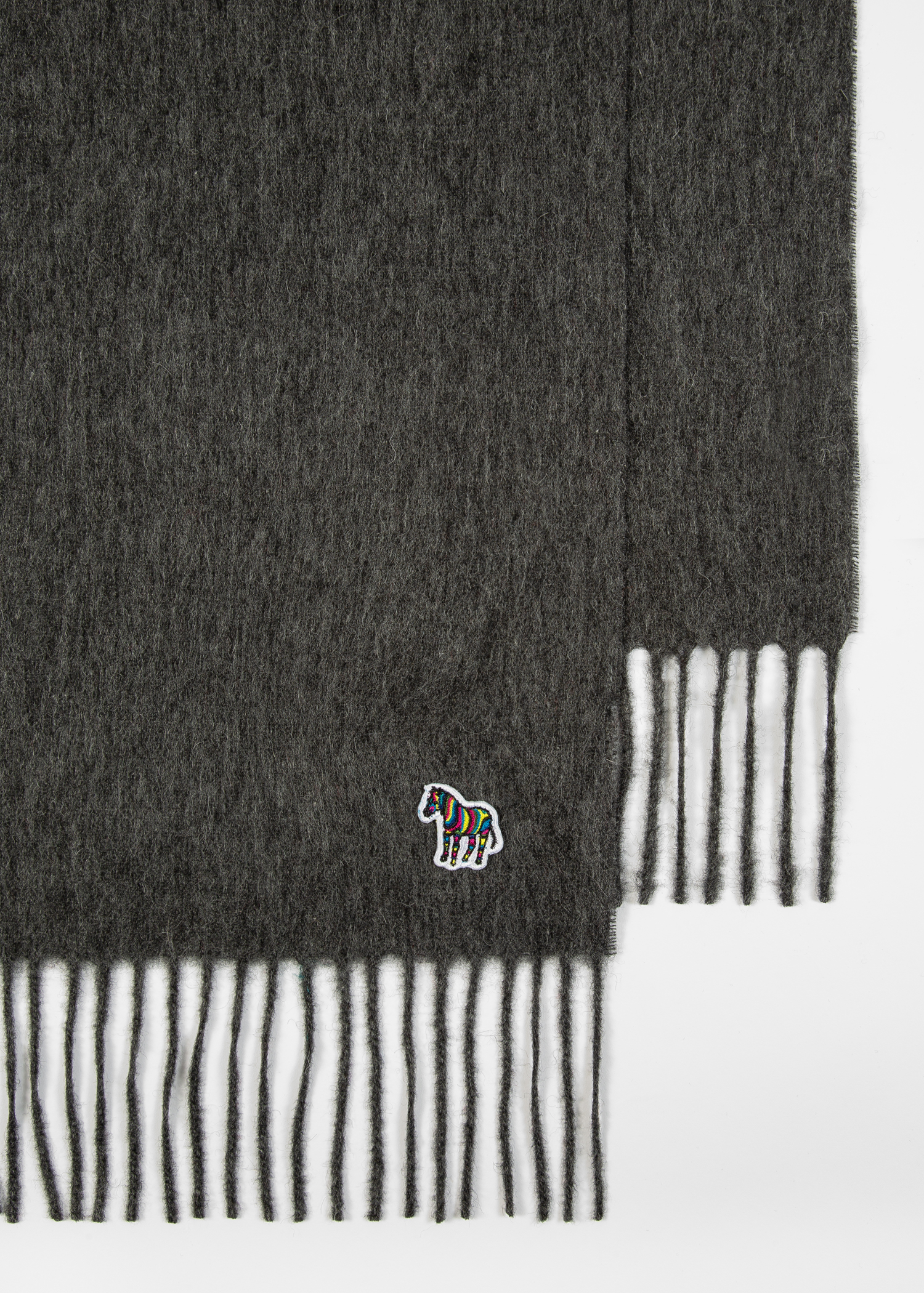 Black Lambswool Zebra Scarf by Paul Smith